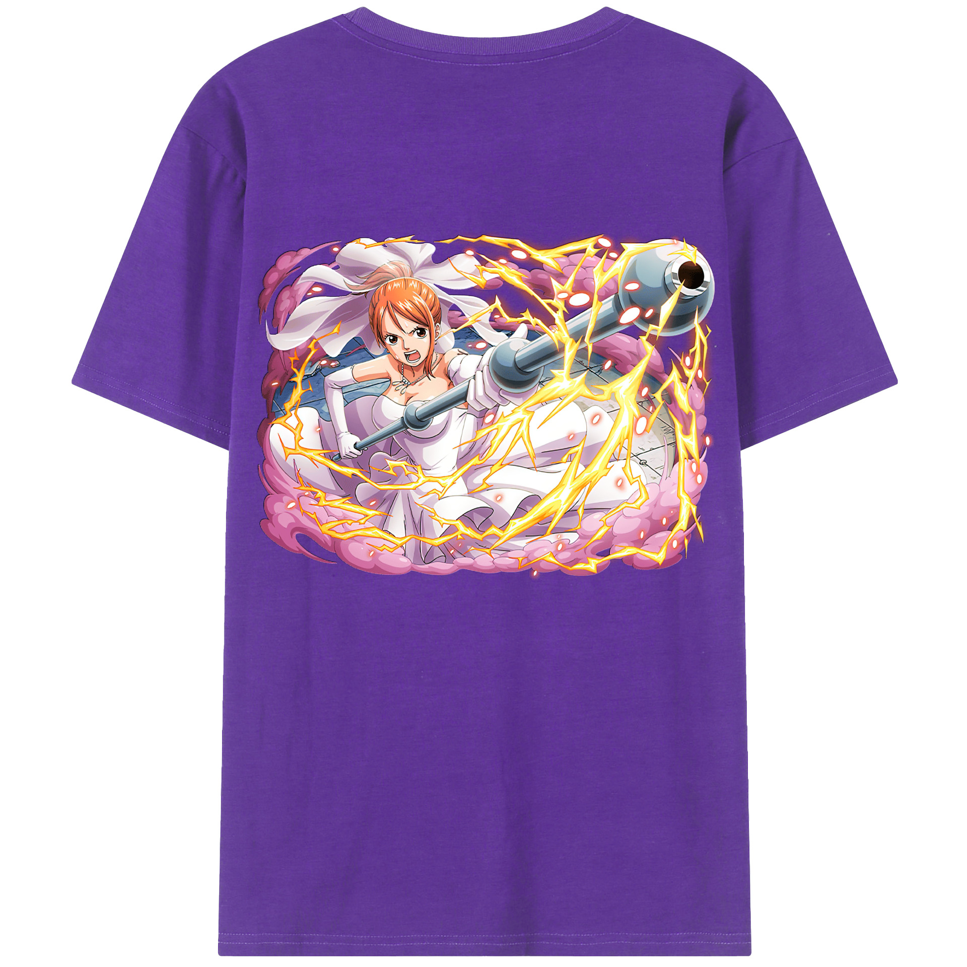 （画像用） ワンピース ナミ ONE PIECE Nami 綿100％ メンズ半袖Tシャツ（バックプリント） 通気性