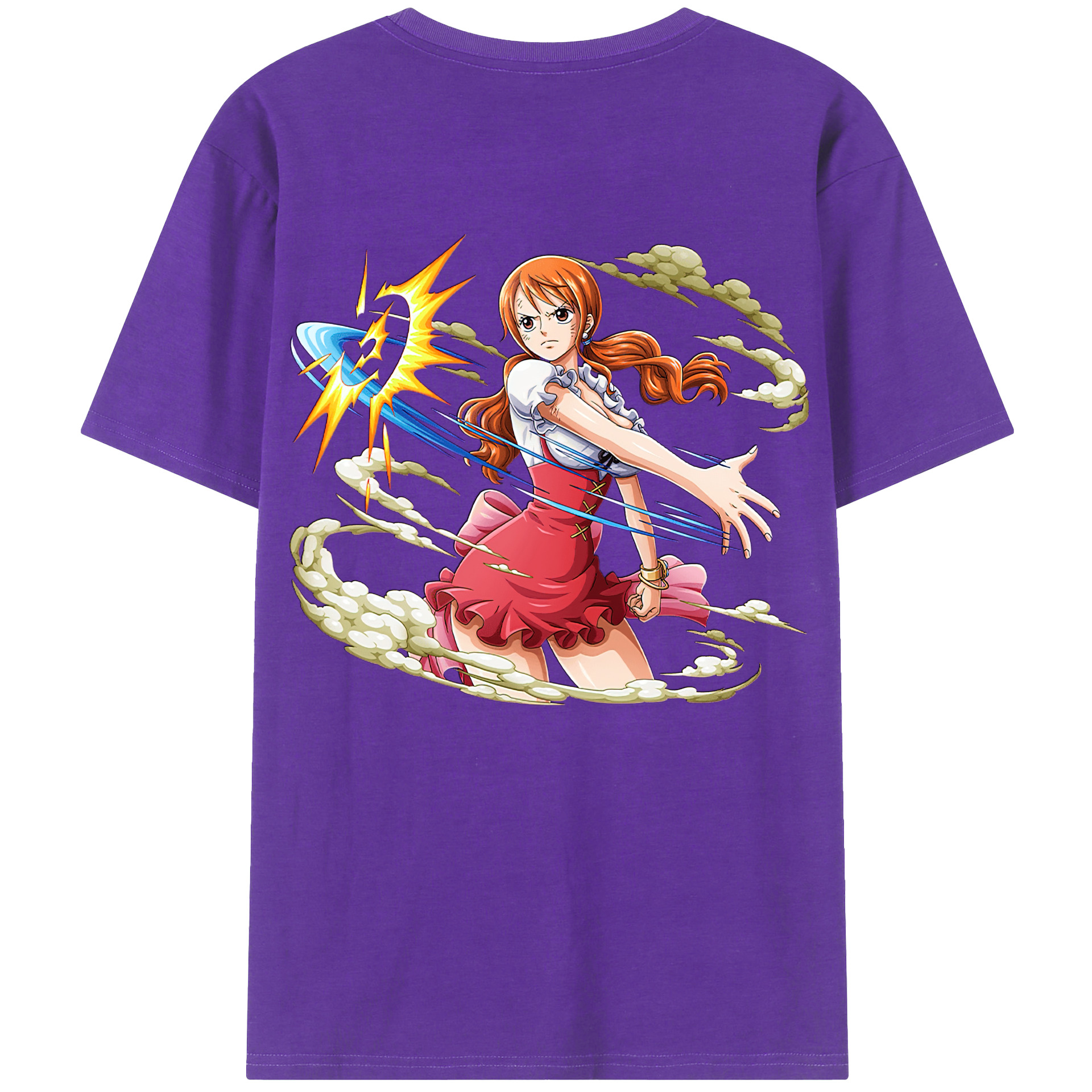 （画像用） ワンピース ナミ ONE PIECE Nami 綿100％ メンズ半袖Tシャツ（バックプリント） 通気性