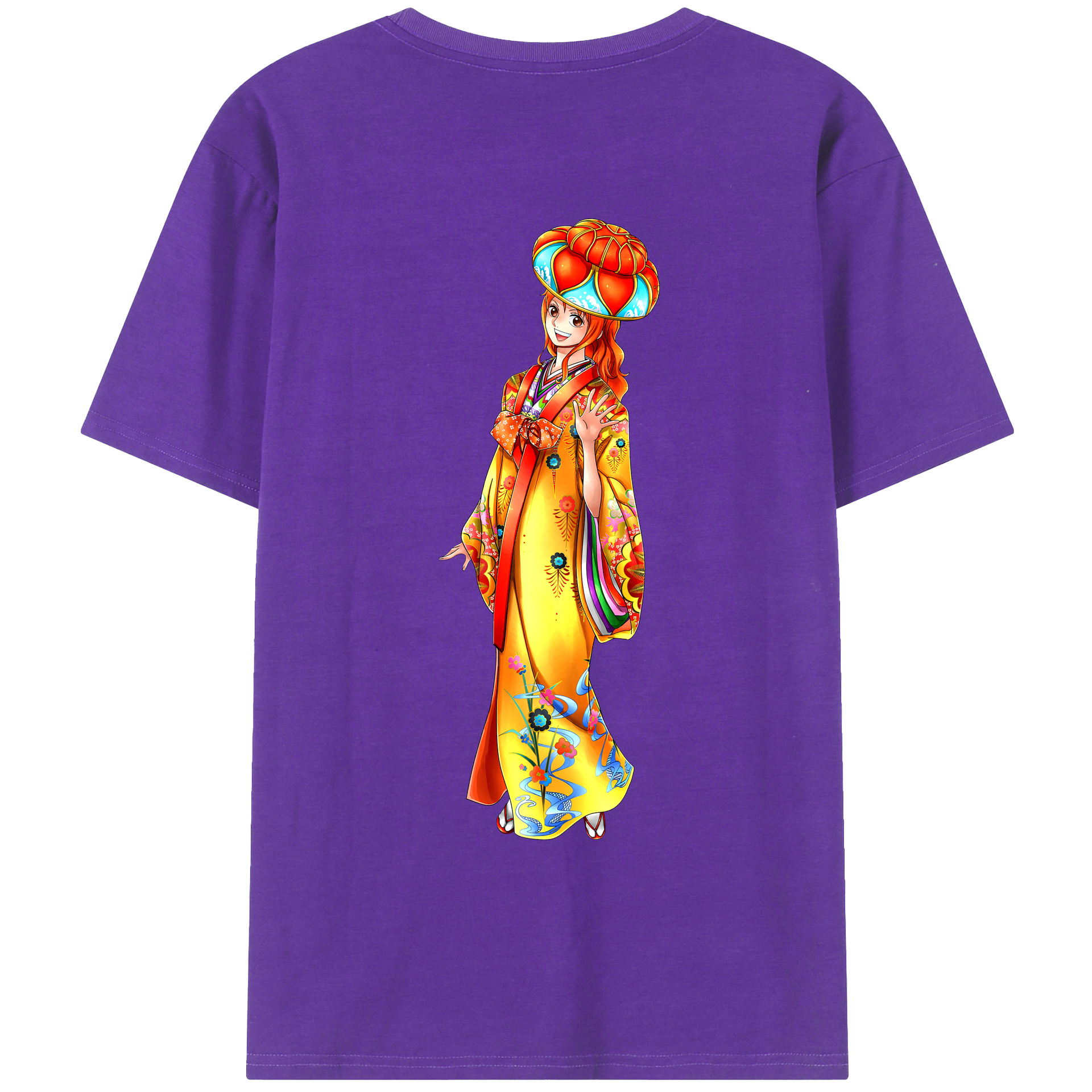 （画像用） ワンピース ナミ ONE PIECE Nami 綿100％ メンズ半袖Tシャツ（バックプリント） 通気性