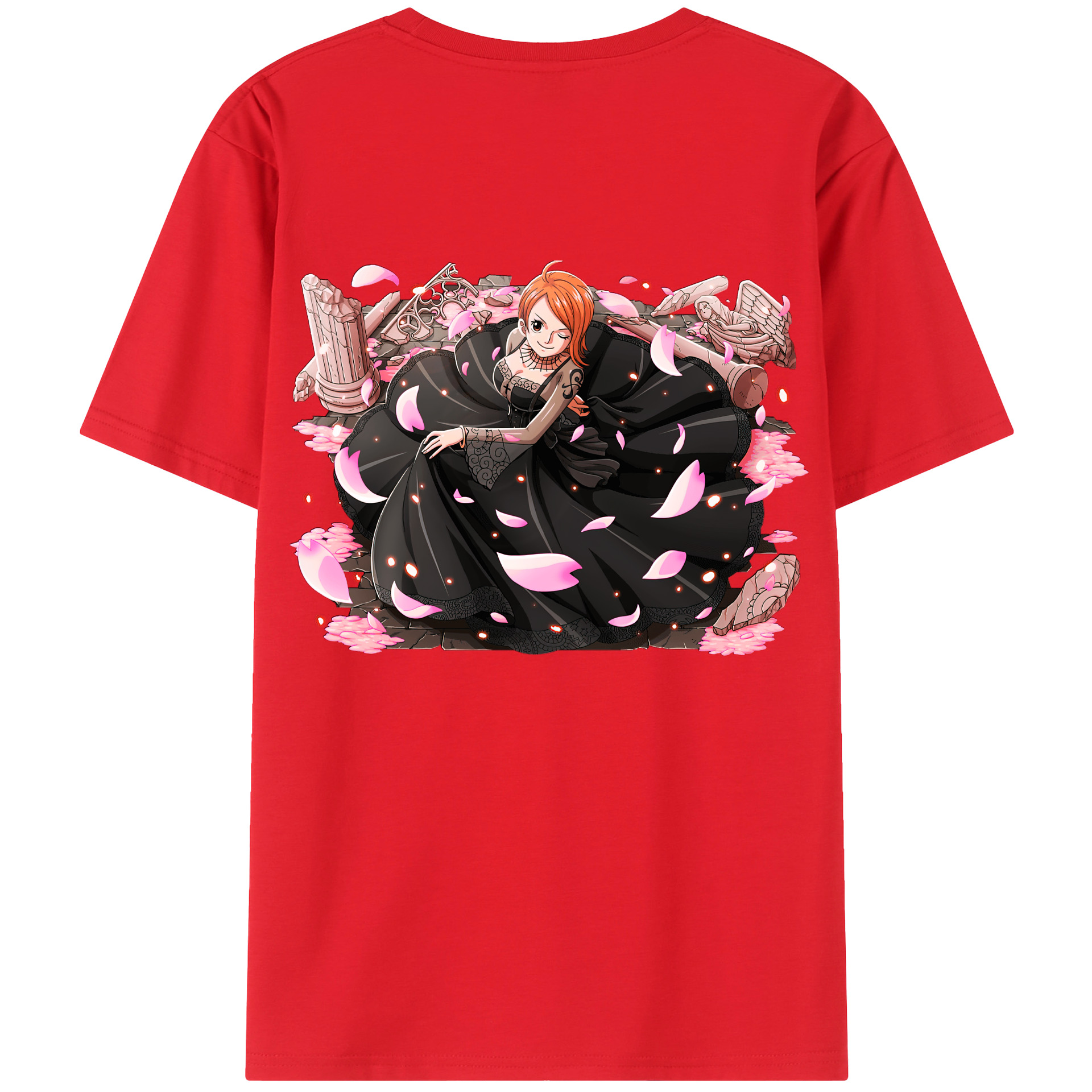 （画像用） ワンピース ナミ ONE PIECE Nami 綿100％ メンズ半袖Tシャツ（バックプリント） 通気性