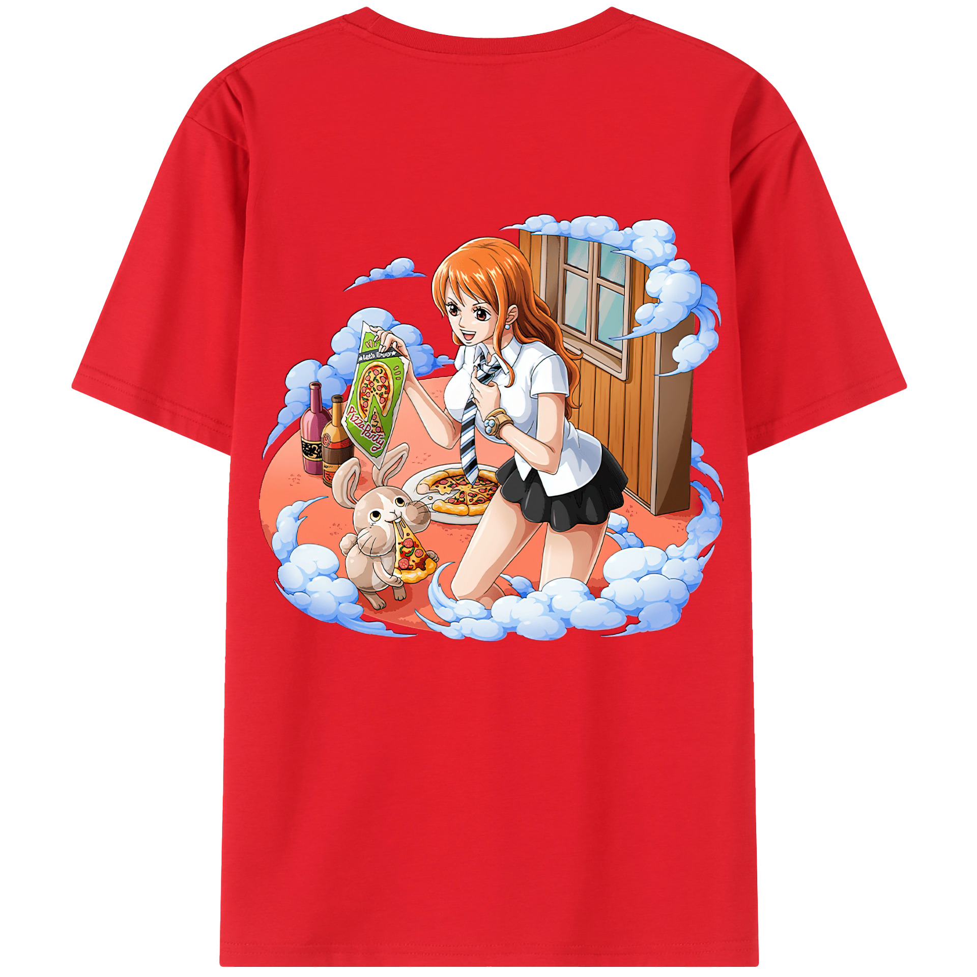 （画像用） ワンピース ナミ ONE PIECE Nami 綿100％ メンズ半袖Tシャツ（バックプリント） 通気性