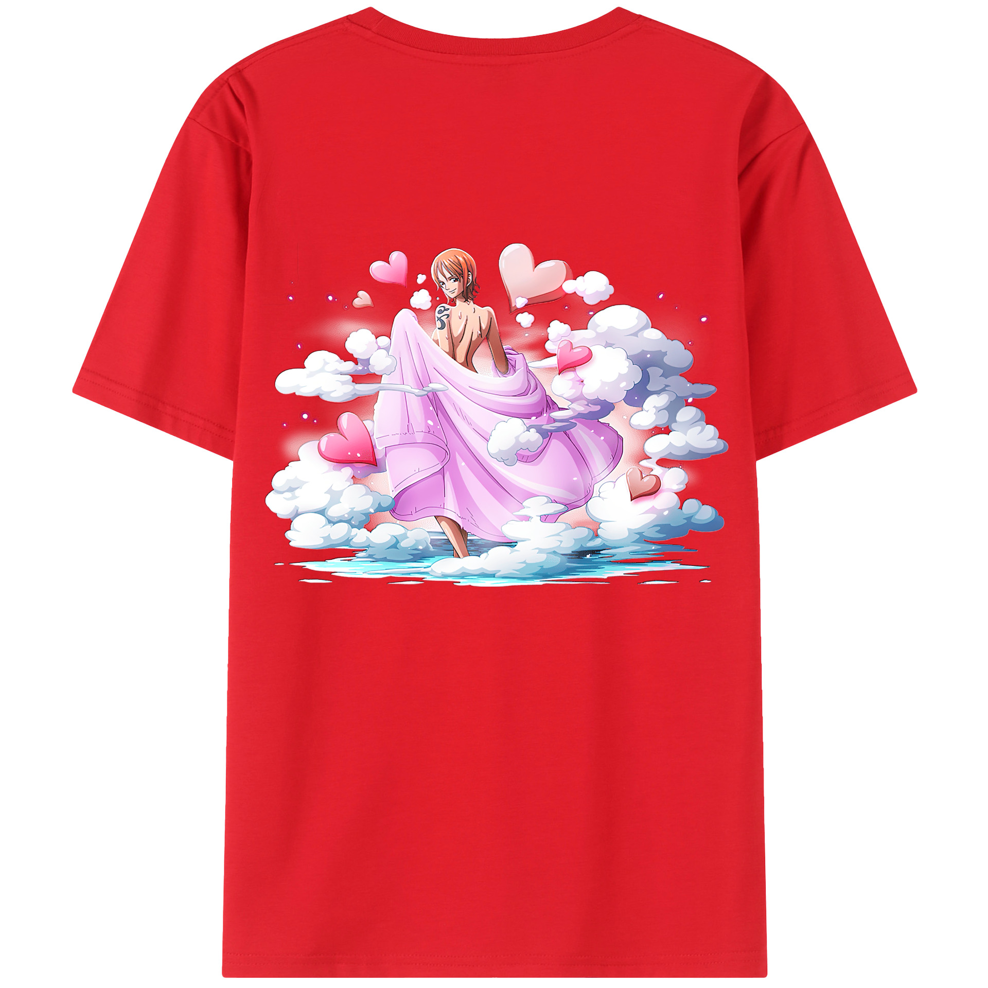 （画像用） ワンピース ナミ ONE PIECE Nami 綿100％ メンズ半袖Tシャツ（バックプリント） 通気性