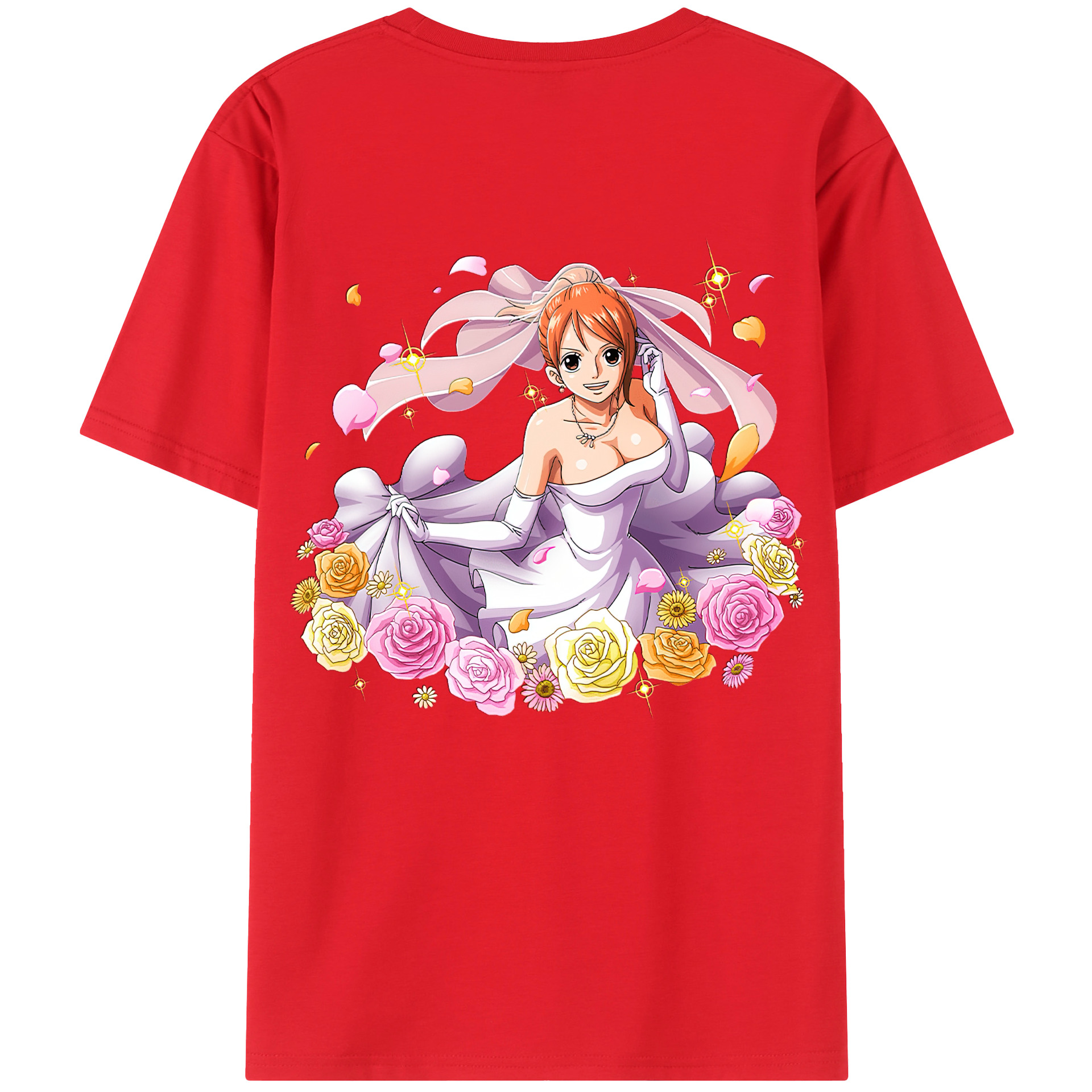 （画像用） ワンピース ナミ ONE PIECE Nami 綿100％ メンズ半袖Tシャツ（バックプリント） 通気性