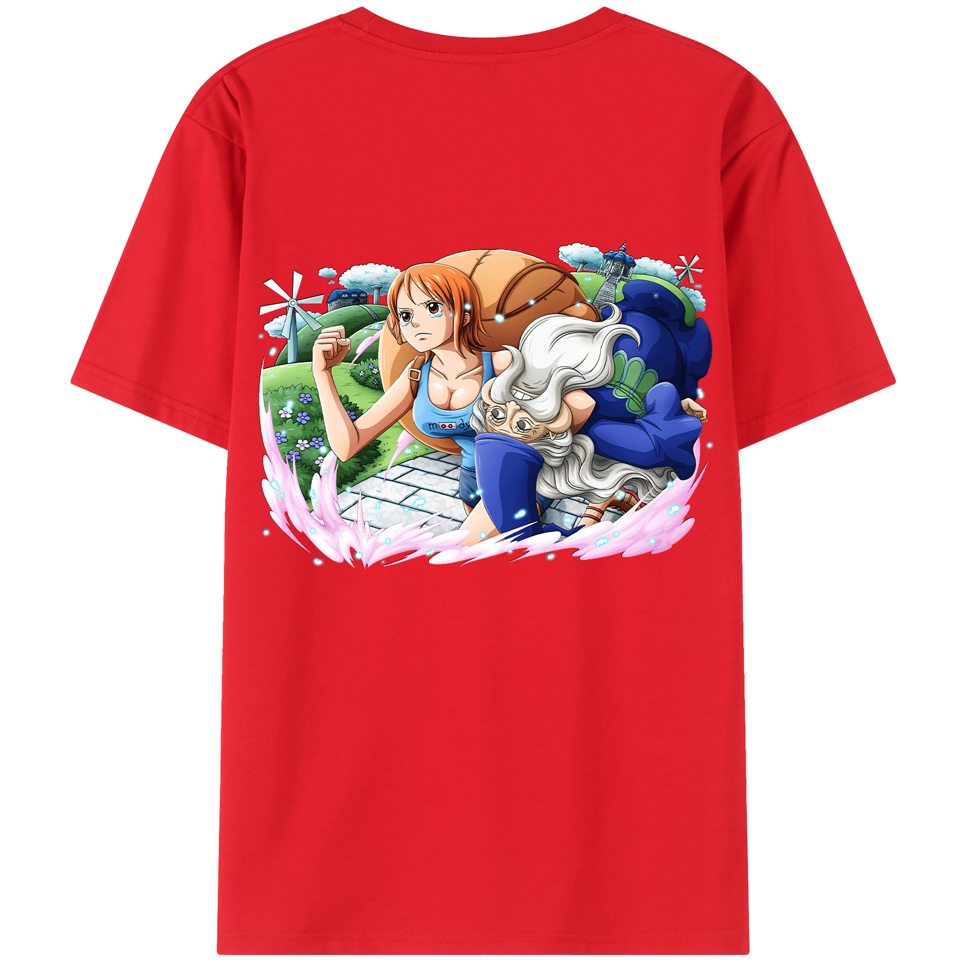 （画像用） ワンピース ナミ ONE PIECE Nami 綿100％ メンズ半袖Tシャツ（バックプリント） 通気性