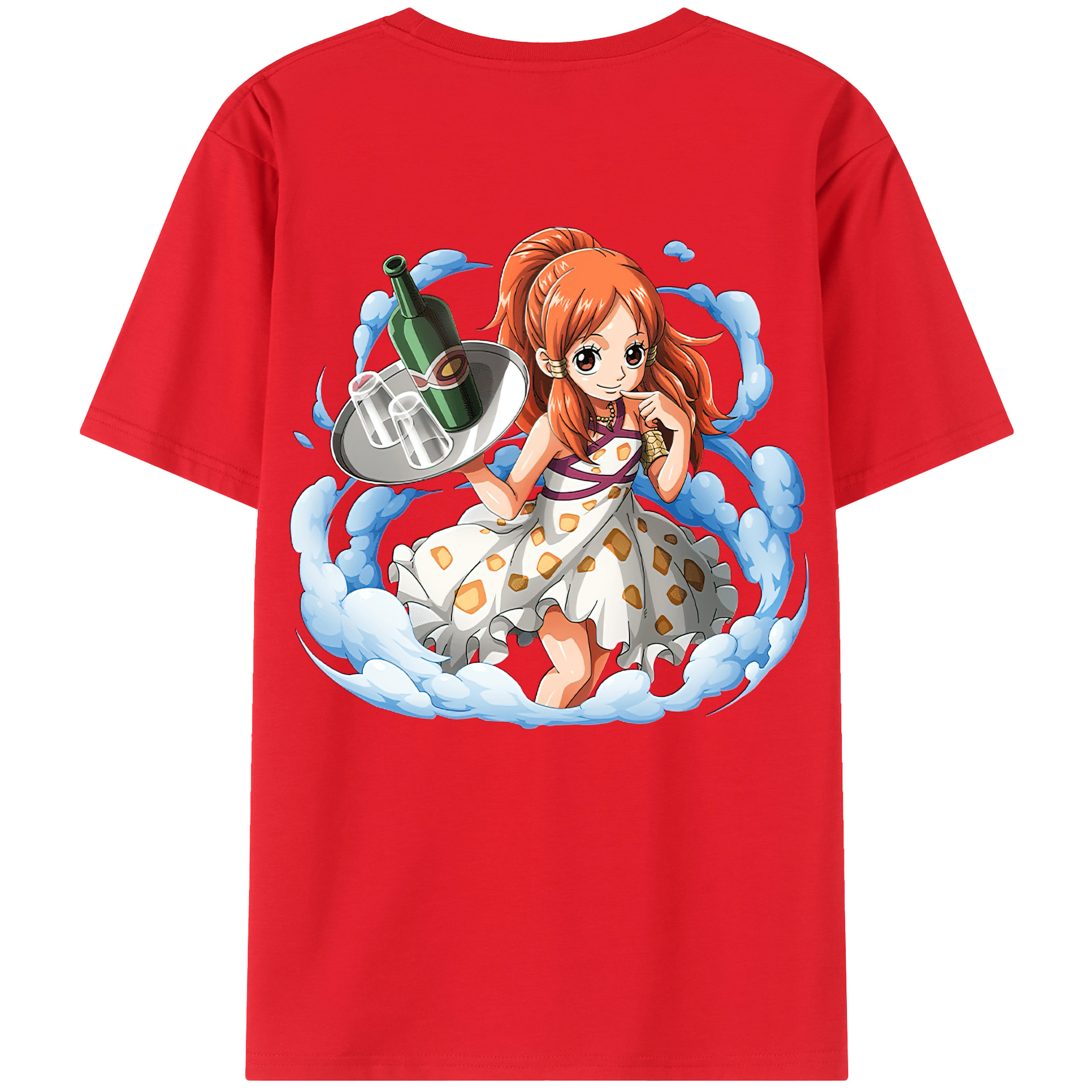 （画像用） ワンピース ナミ ONE PIECE Nami 綿100％ メンズ半袖Tシャツ（バックプリント） 通気性