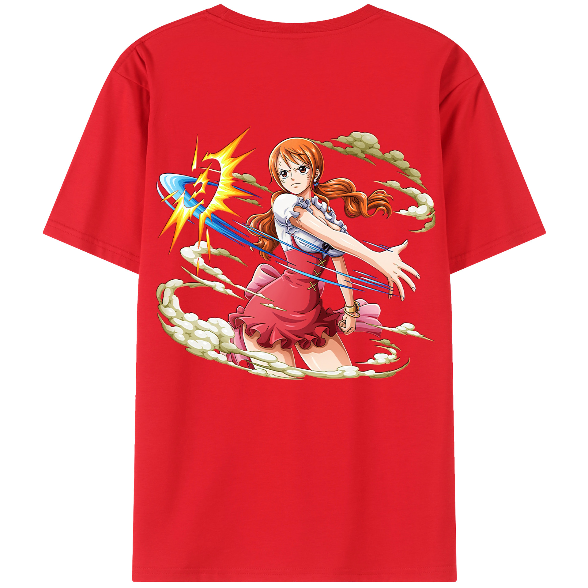 （画像用） ワンピース ナミ ONE PIECE Nami 綿100％ メンズ半袖Tシャツ（バックプリント） 通気性