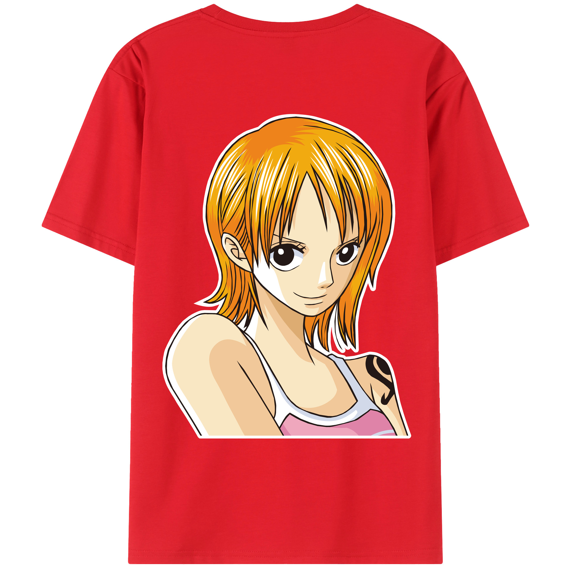 （画像用） ワンピース ナミ ONE PIECE Nami 綿100％ メンズ半袖Tシャツ（バックプリント） 通気性