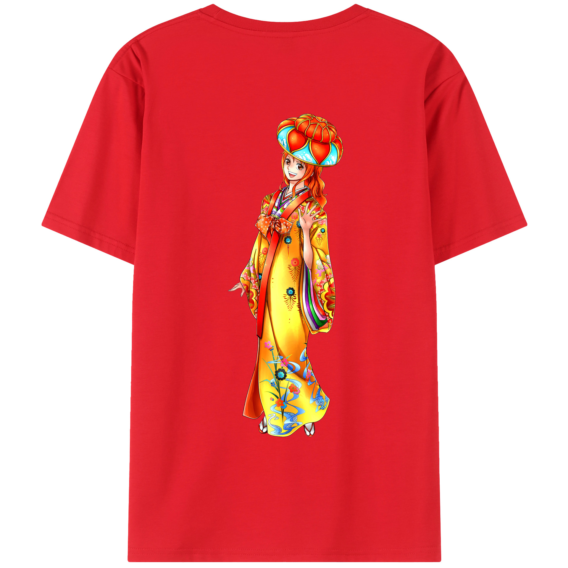 （画像用） ワンピース ナミ ONE PIECE Nami 綿100％ メンズ半袖Tシャツ（バックプリント） 通気性
