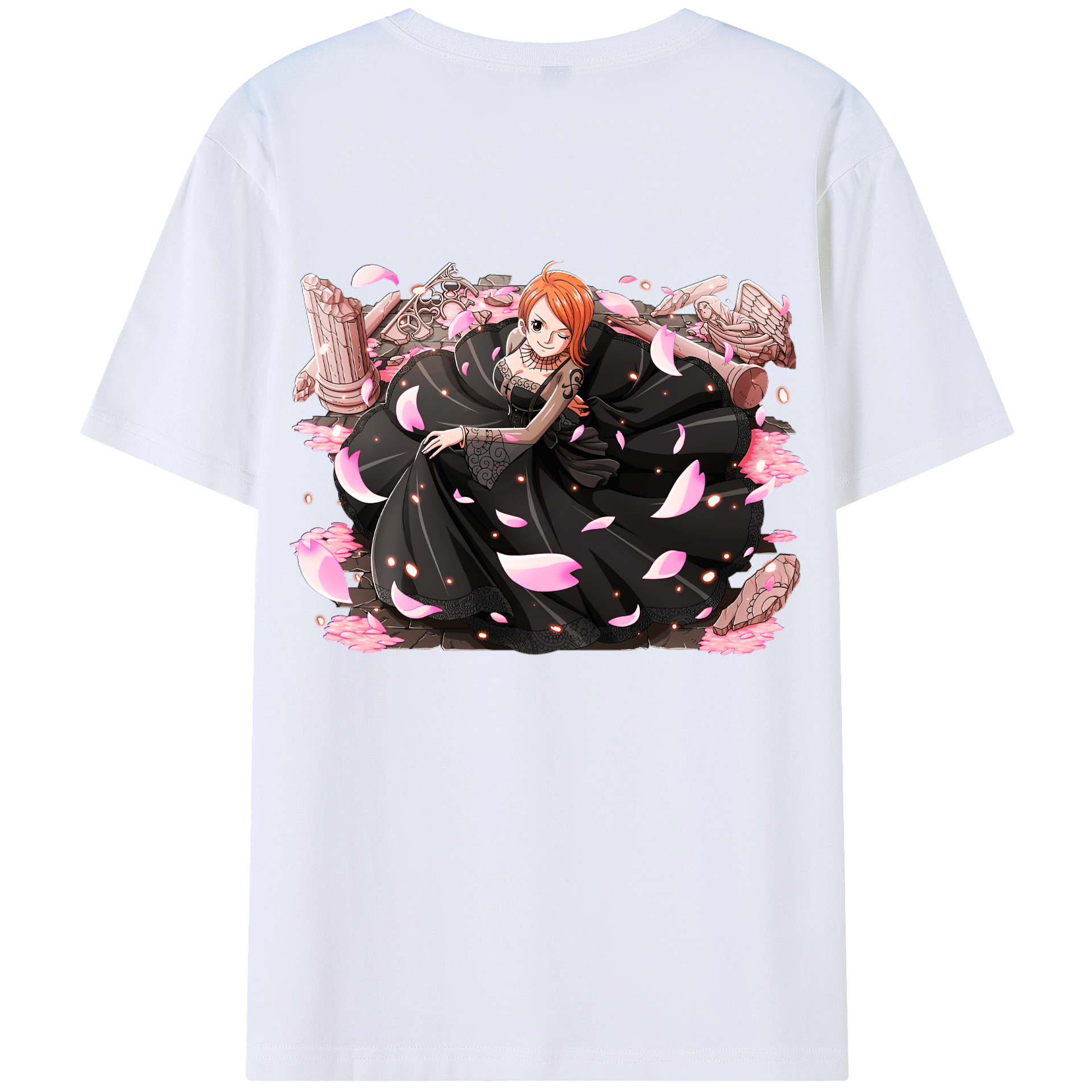 （画像用） ワンピース ナミ ONE PIECE Nami 綿100％ メンズ半袖Tシャツ（バックプリント） 通気性