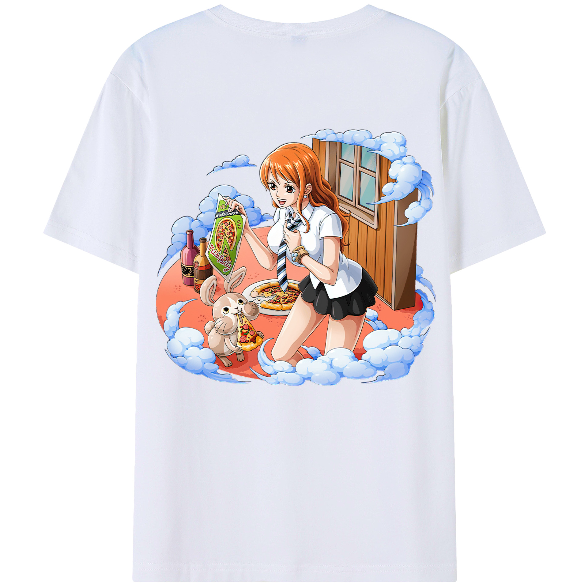 （画像用） ワンピース ナミ ONE PIECE Nami 綿100％ メンズ半袖Tシャツ（バックプリント） 通気性