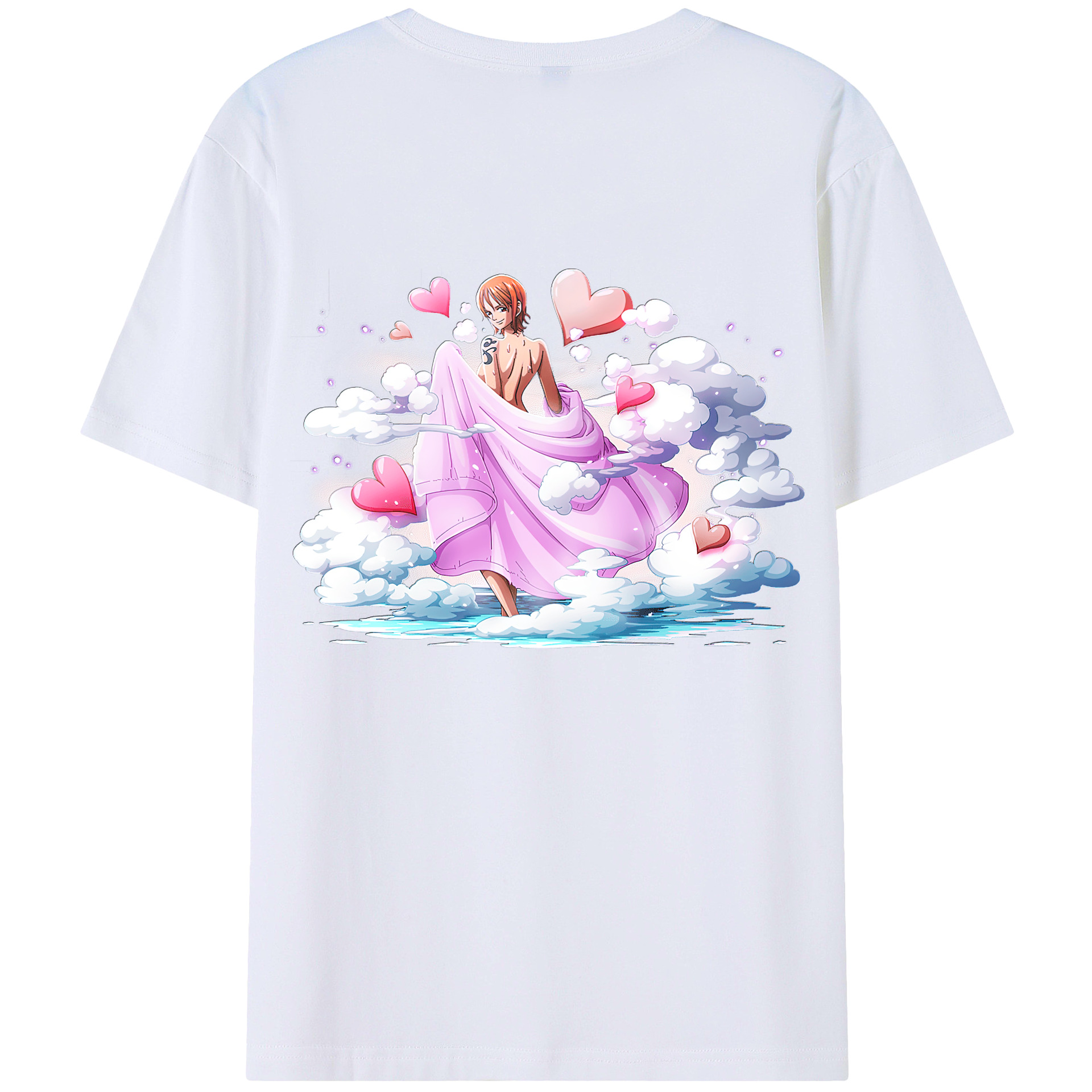 （画像用） ワンピース ナミ ONE PIECE Nami 綿100％ メンズ半袖Tシャツ（バックプリント） 通気性