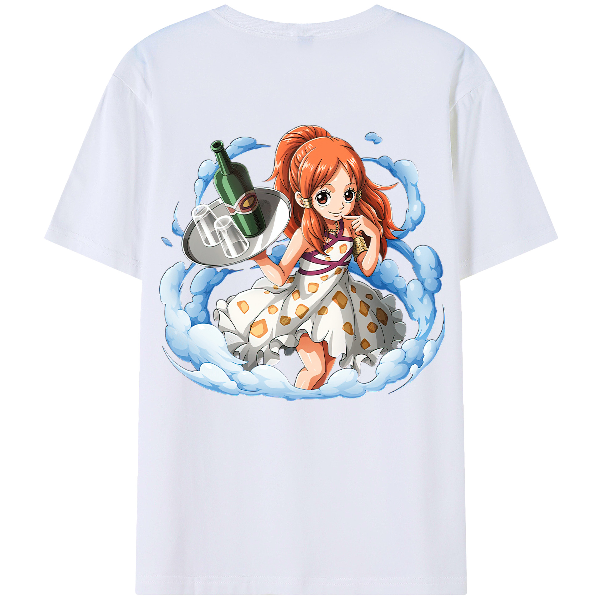 （画像用） ワンピース ナミ ONE PIECE Nami 綿100％ メンズ半袖Tシャツ（バックプリント） 通気性