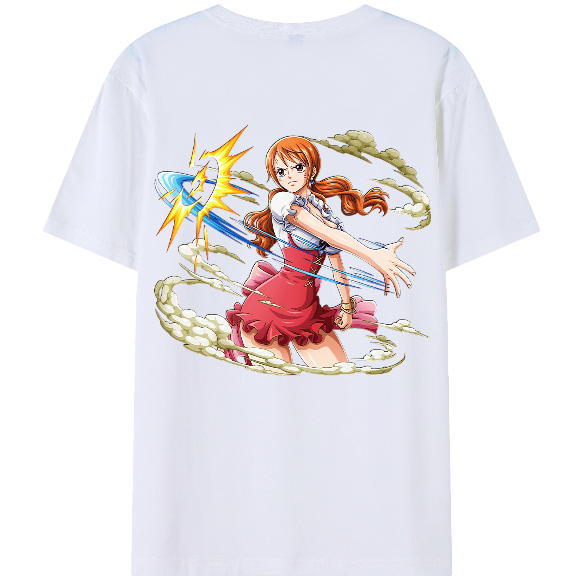 （画像用） ワンピース ナミ ONE PIECE Nami 綿100％ メンズ半袖Tシャツ（バックプリント） 通気性