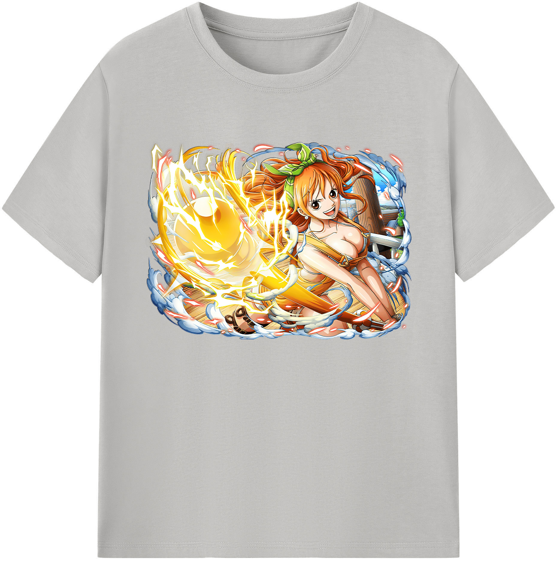（画像用） ワンピース ナミ ONE PIECE Nami 綿100％ メンズ半袖Tシャツ｜肌触りやわらか＆通気性