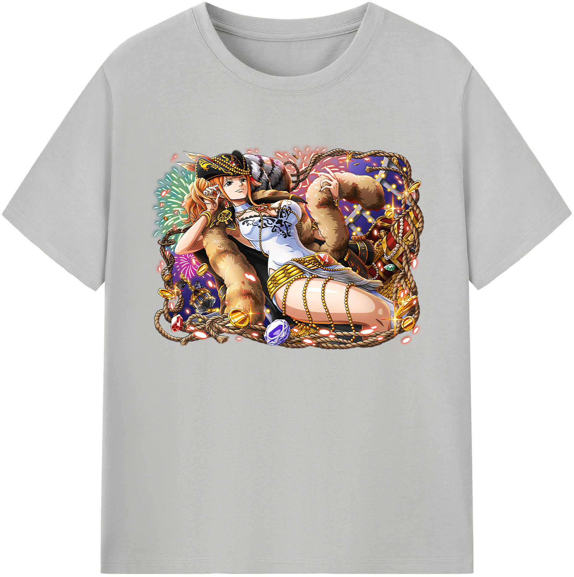 （画像用） ワンピース ナミ ONE PIECE Nami 綿100％ メンズ半袖Tシャツ｜肌触りやわらか＆通気性