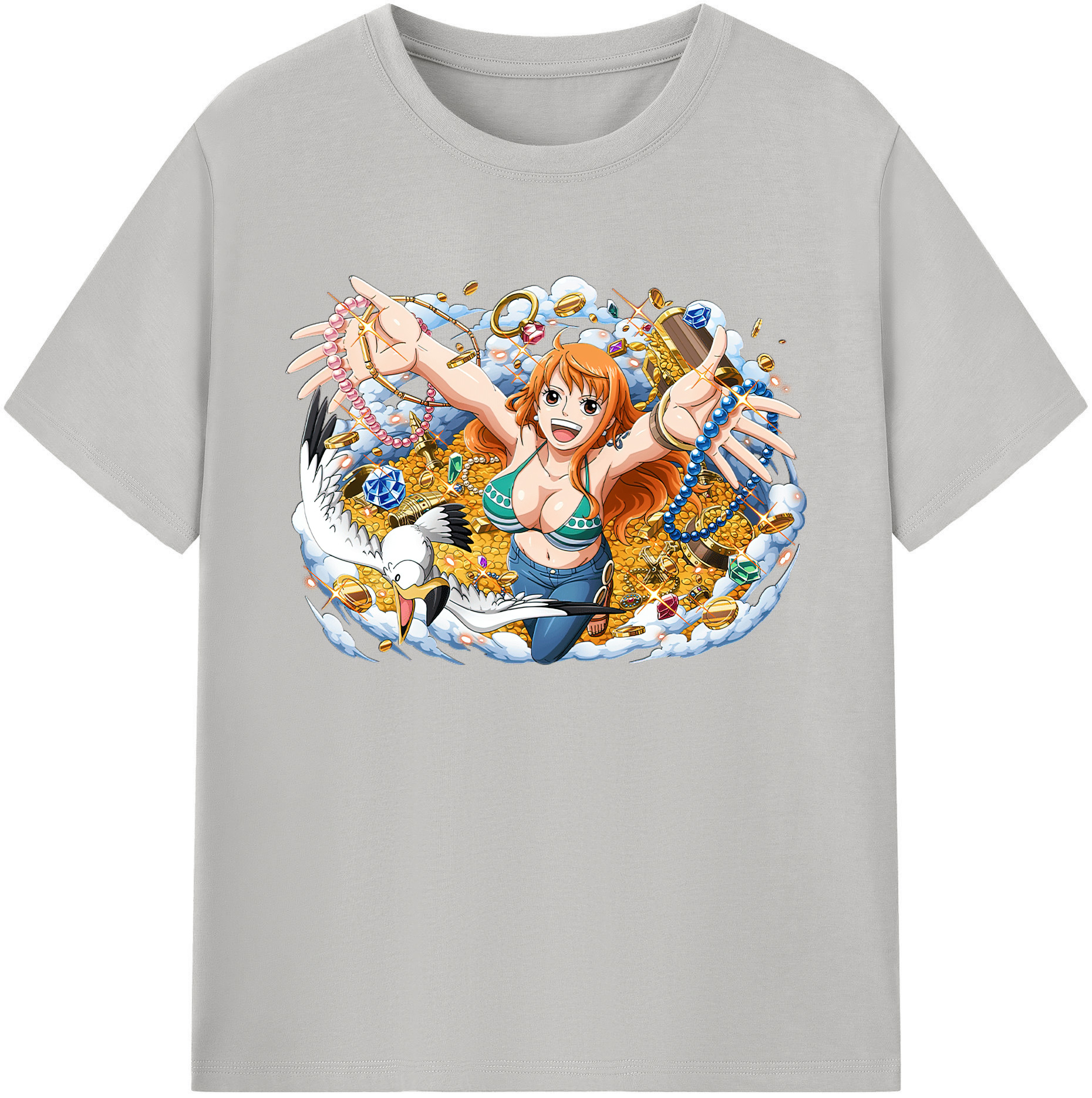 （画像用） ワンピース ナミ ONE PIECE Nami 綿100％ メンズ半袖Tシャツ｜肌触りやわらか＆通気性