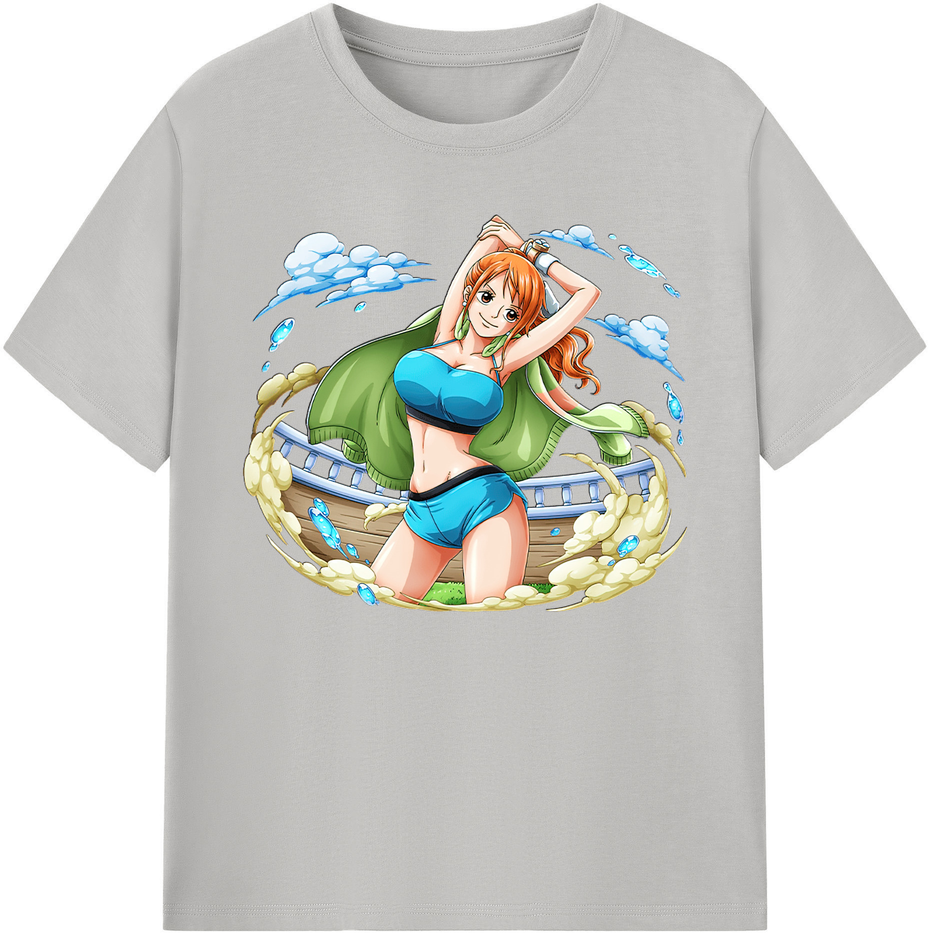 （画像用） ワンピース ナミ ONE PIECE Nami 綿100％ メンズ半袖Tシャツ｜肌触りやわらか＆通気性