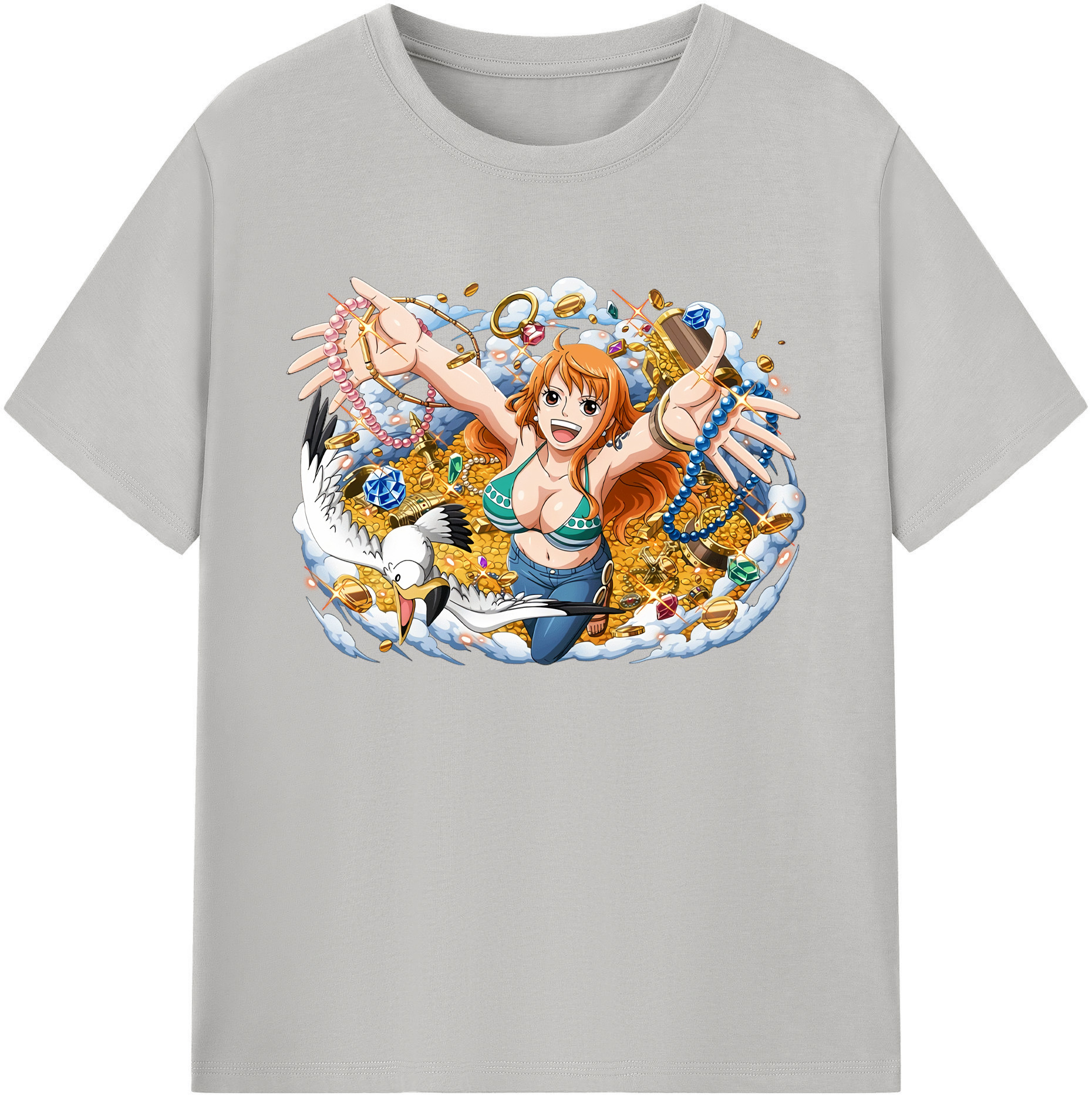 ワンピース ナミ ONE PIECE Nami 綿100％ メンズ半袖Tシャツ｜肌触りやわらか＆通気性