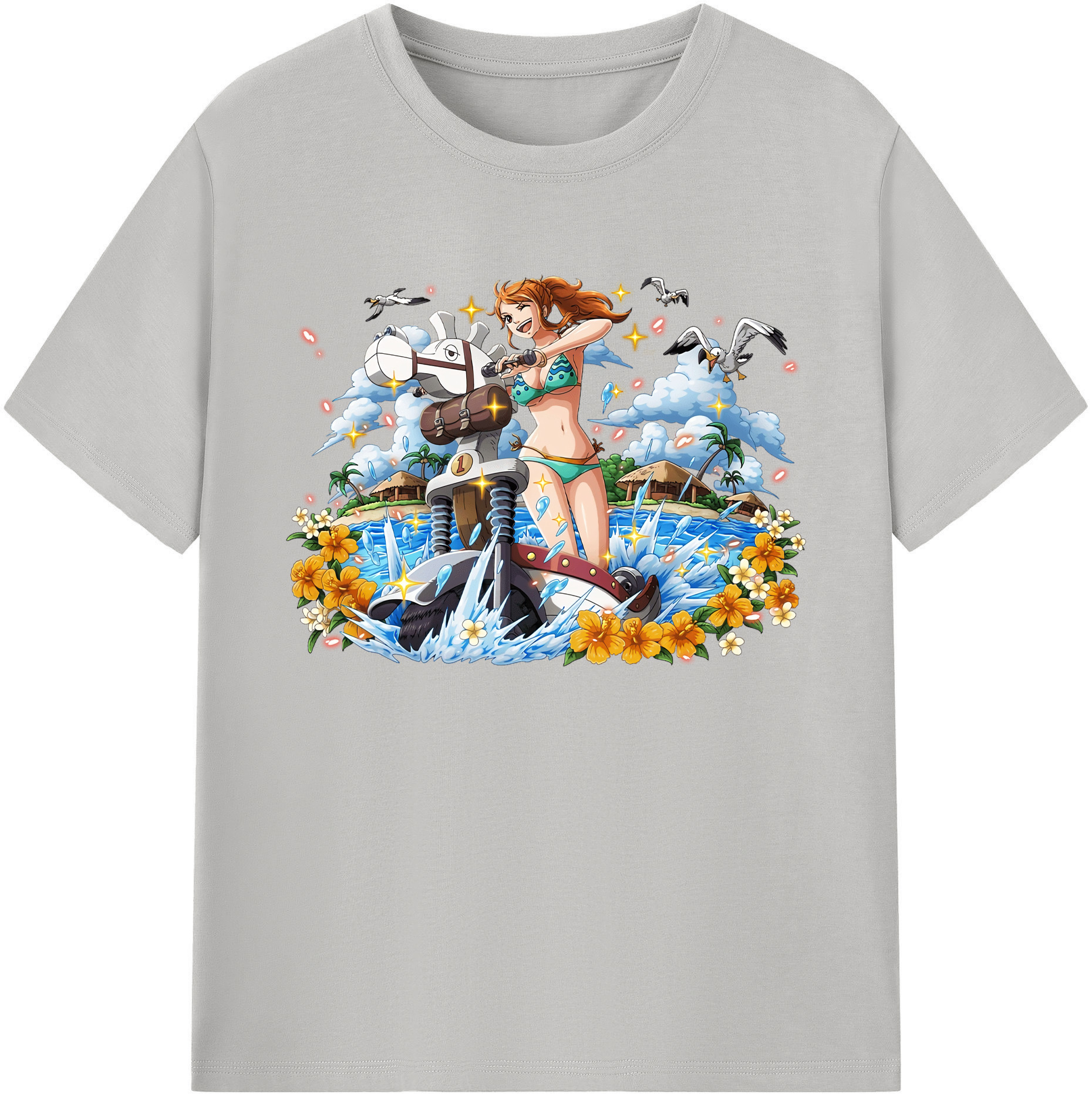 ワンピース ナミ ONE PIECE Nami 綿100％ メンズ半袖Tシャツ｜肌触りやわらか＆通気性