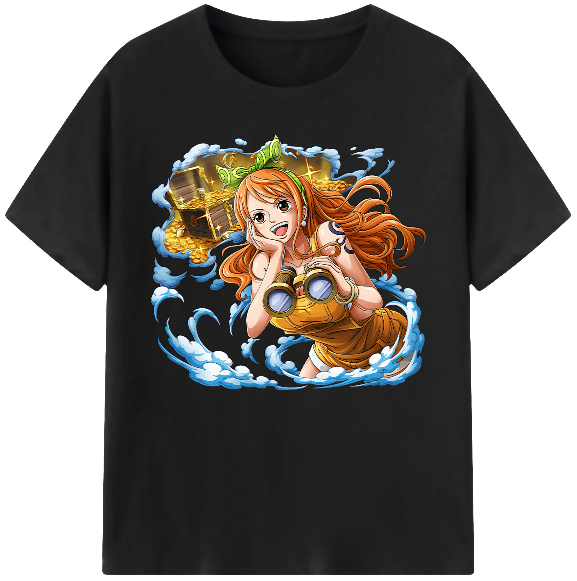 （画像用） ワンピース ナミ ONE PIECE Nami 綿100％ メンズ半袖Tシャツ｜肌触りやわらか＆通気性