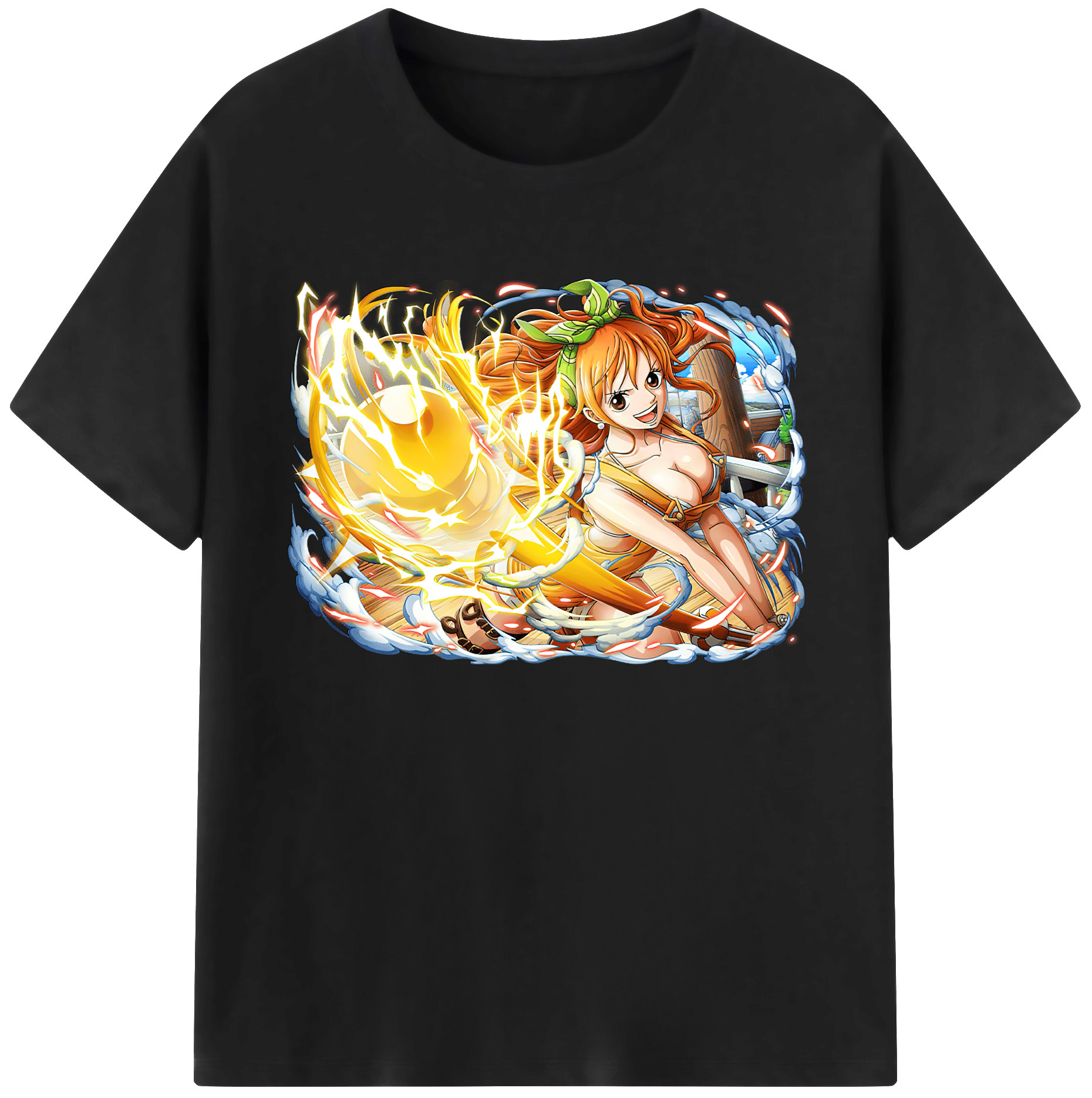 （画像用） ワンピース ナミ ONE PIECE Nami 綿100％ メンズ半袖Tシャツ｜肌触りやわらか＆通気性
