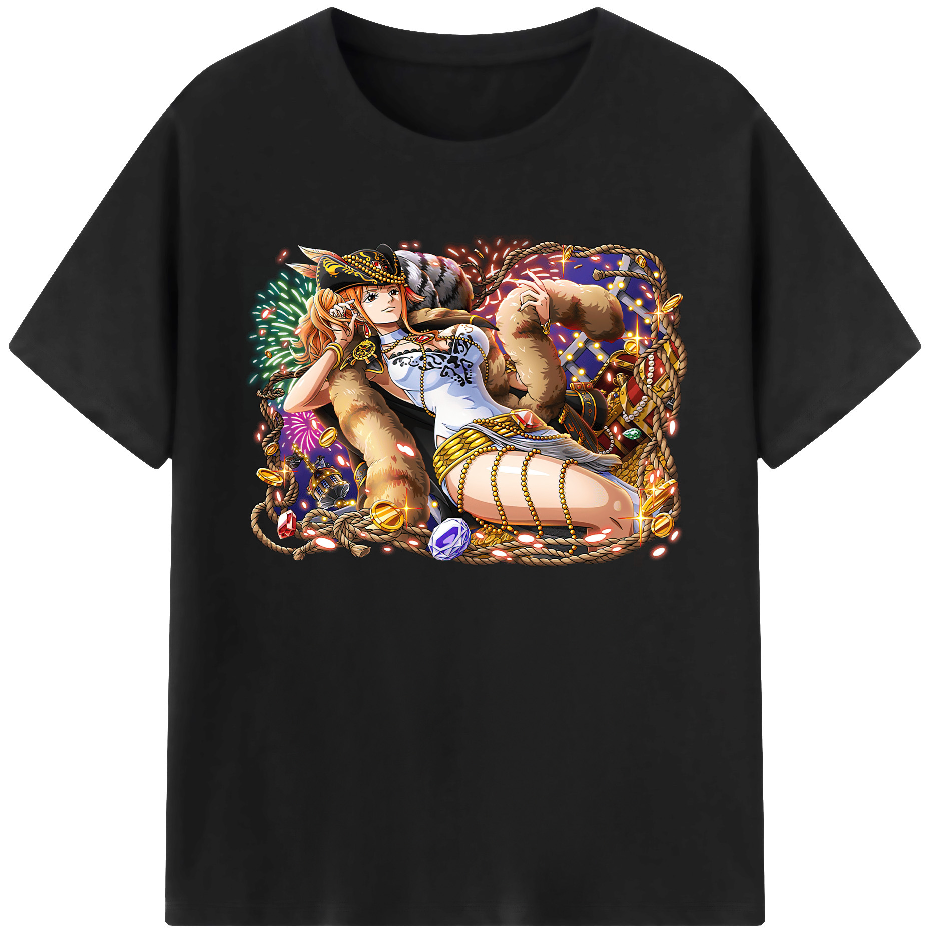 （画像用） ワンピース ナミ ONE PIECE Nami 綿100％ メンズ半袖Tシャツ｜肌触りやわらか＆通気性