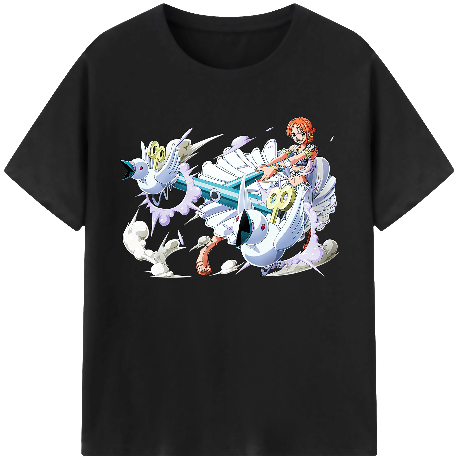 （画像用） ワンピース ナミ ONE PIECE Nami 綿100％ メンズ半袖Tシャツ｜肌触りやわらか＆通気性