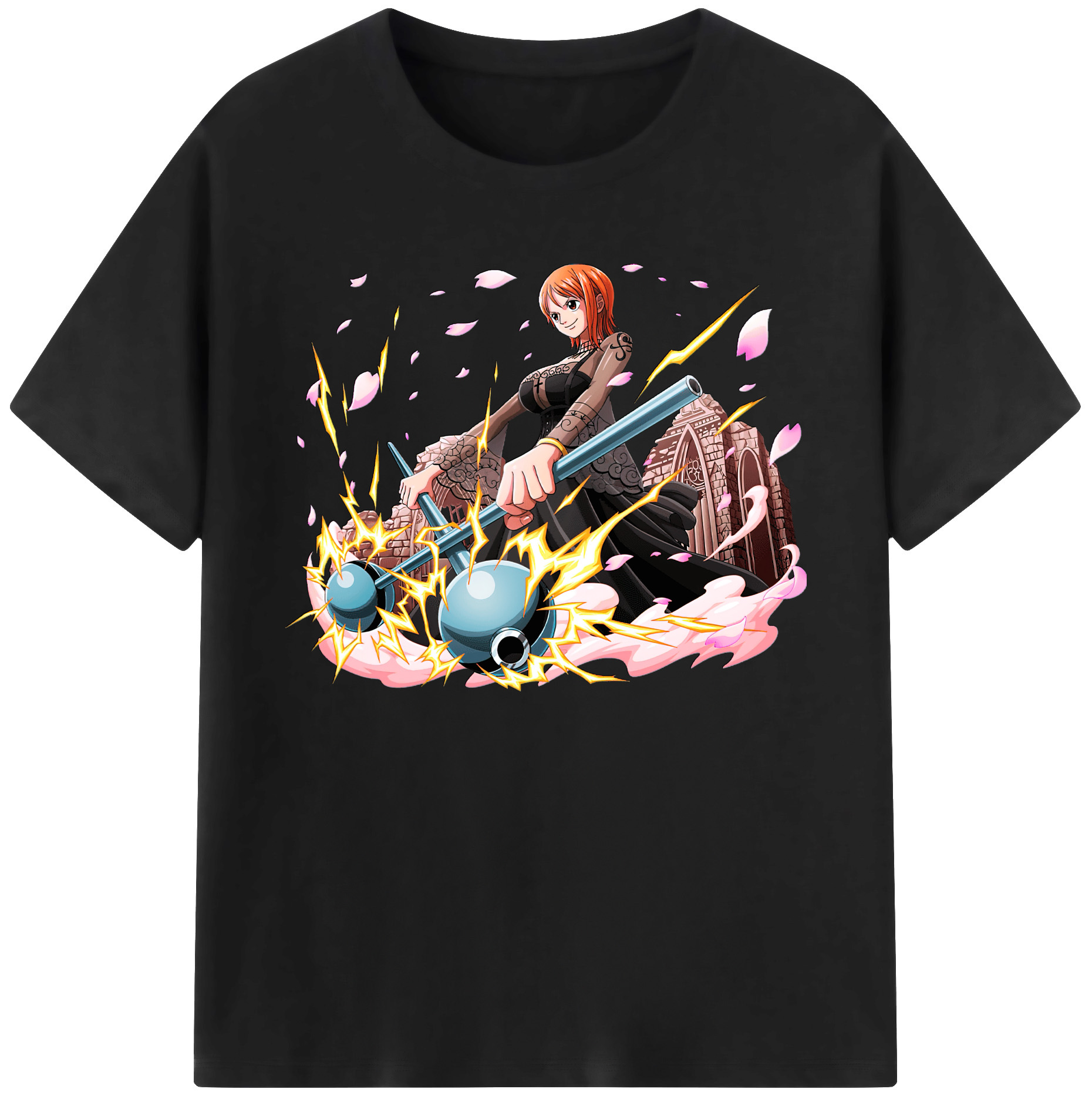 （画像用） ワンピース ナミ ONE PIECE Nami 綿100％ メンズ半袖Tシャツ｜肌触りやわらか＆通気性