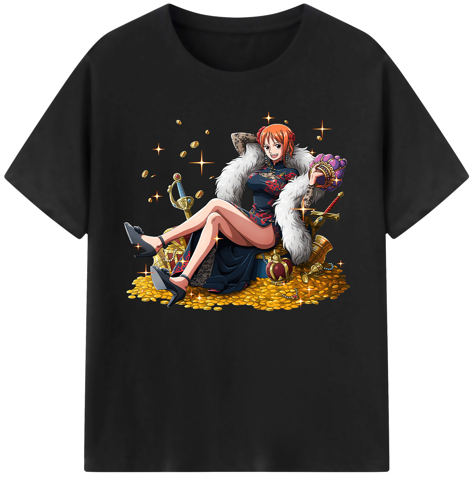 （画像用） ワンピース ナミ ONE PIECE Nami 綿100％ メンズ半袖Tシャツ｜肌触りやわらか＆通気性
