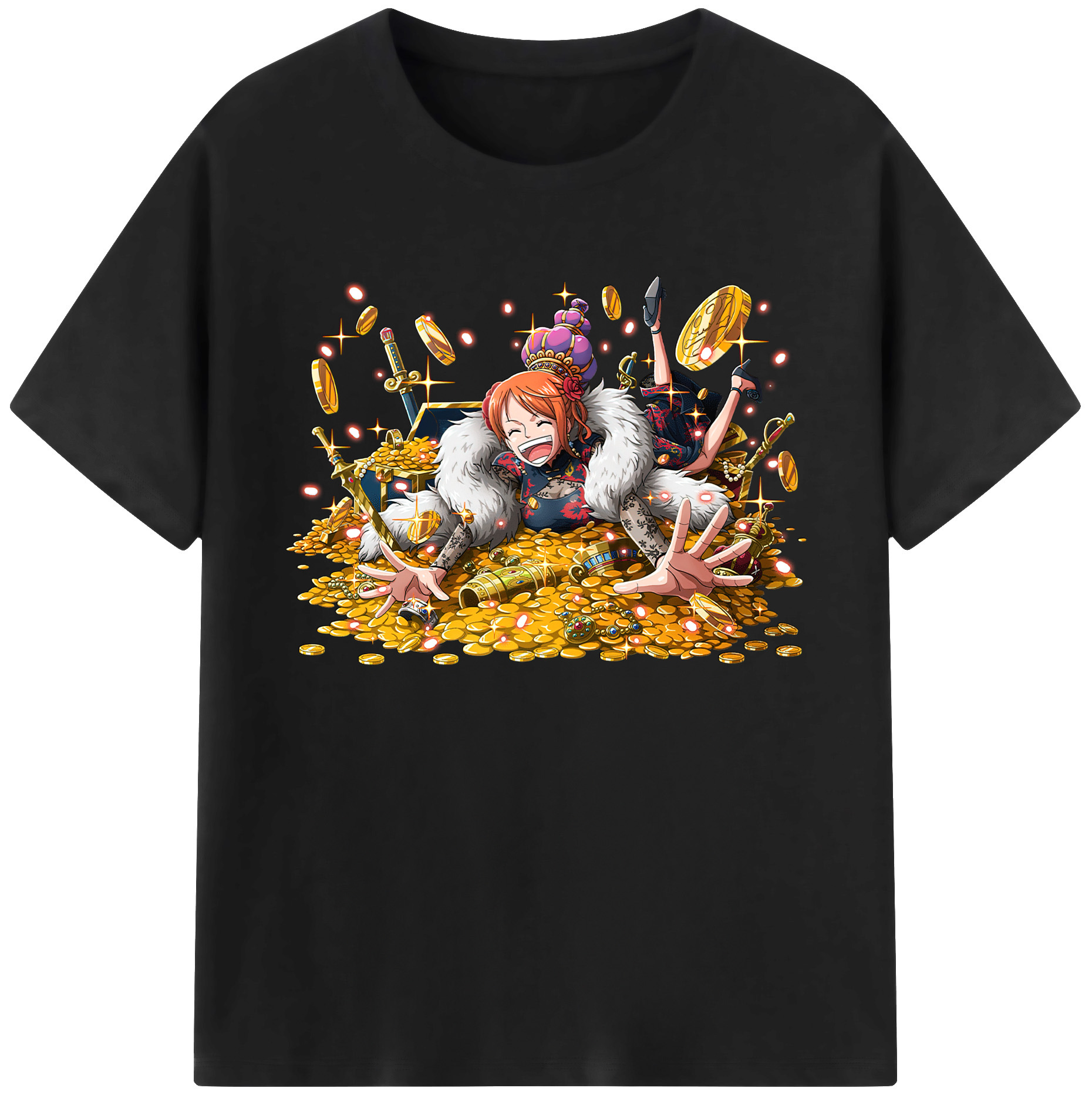 （画像用） ワンピース ナミ ONE PIECE Nami 綿100％ メンズ半袖Tシャツ｜肌触りやわらか＆通気性