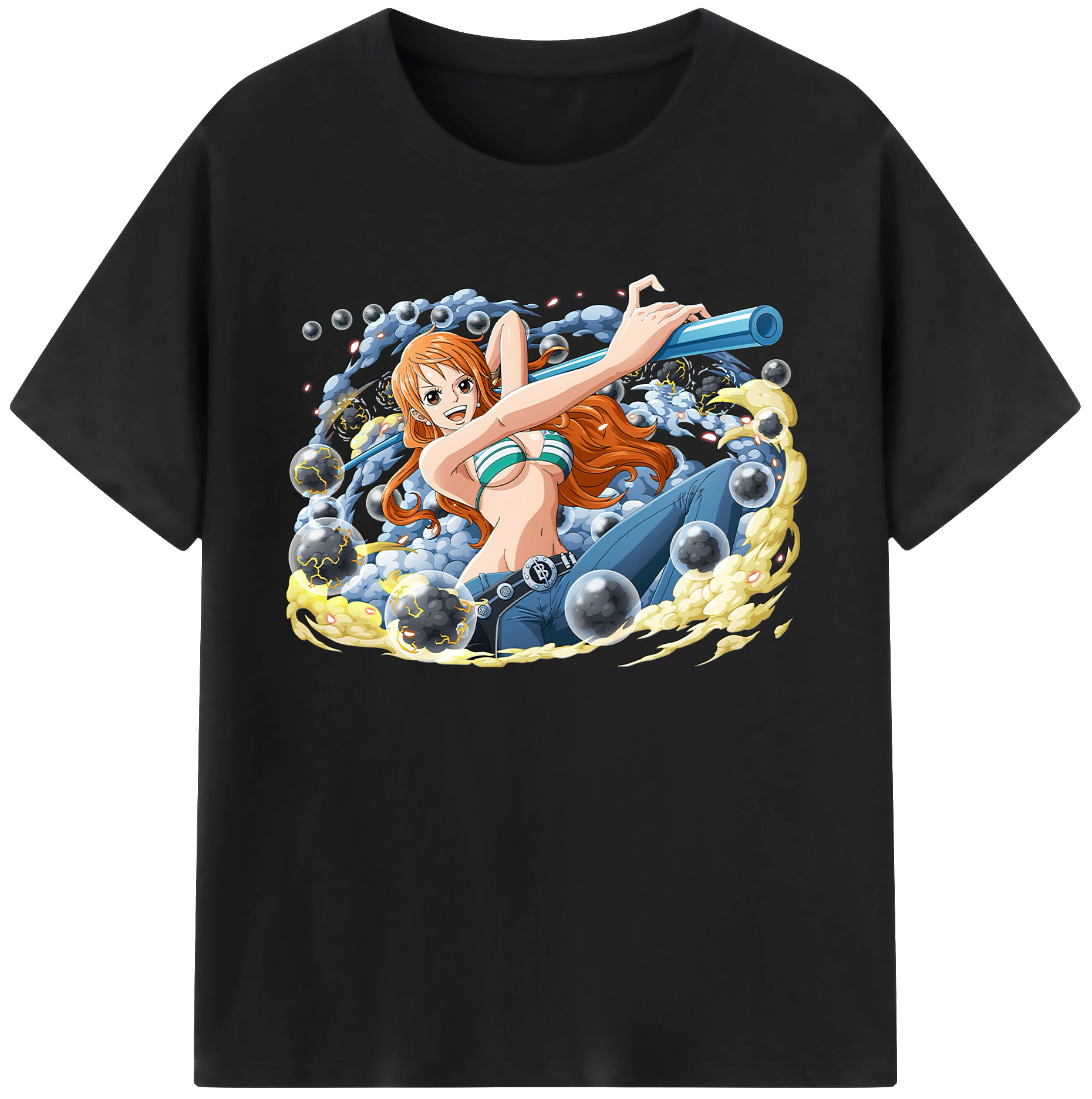 （画像用） ワンピース ナミ ONE PIECE Nami 綿100％ メンズ半袖Tシャツ｜肌触りやわらか＆通気性
