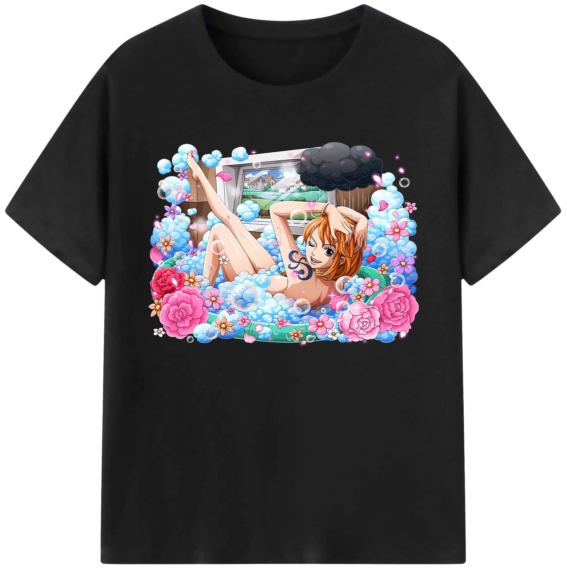 （画像用） ワンピース ナミ ONE PIECE Nami 綿100％ メンズ半袖Tシャツ｜肌触りやわらか＆通気性