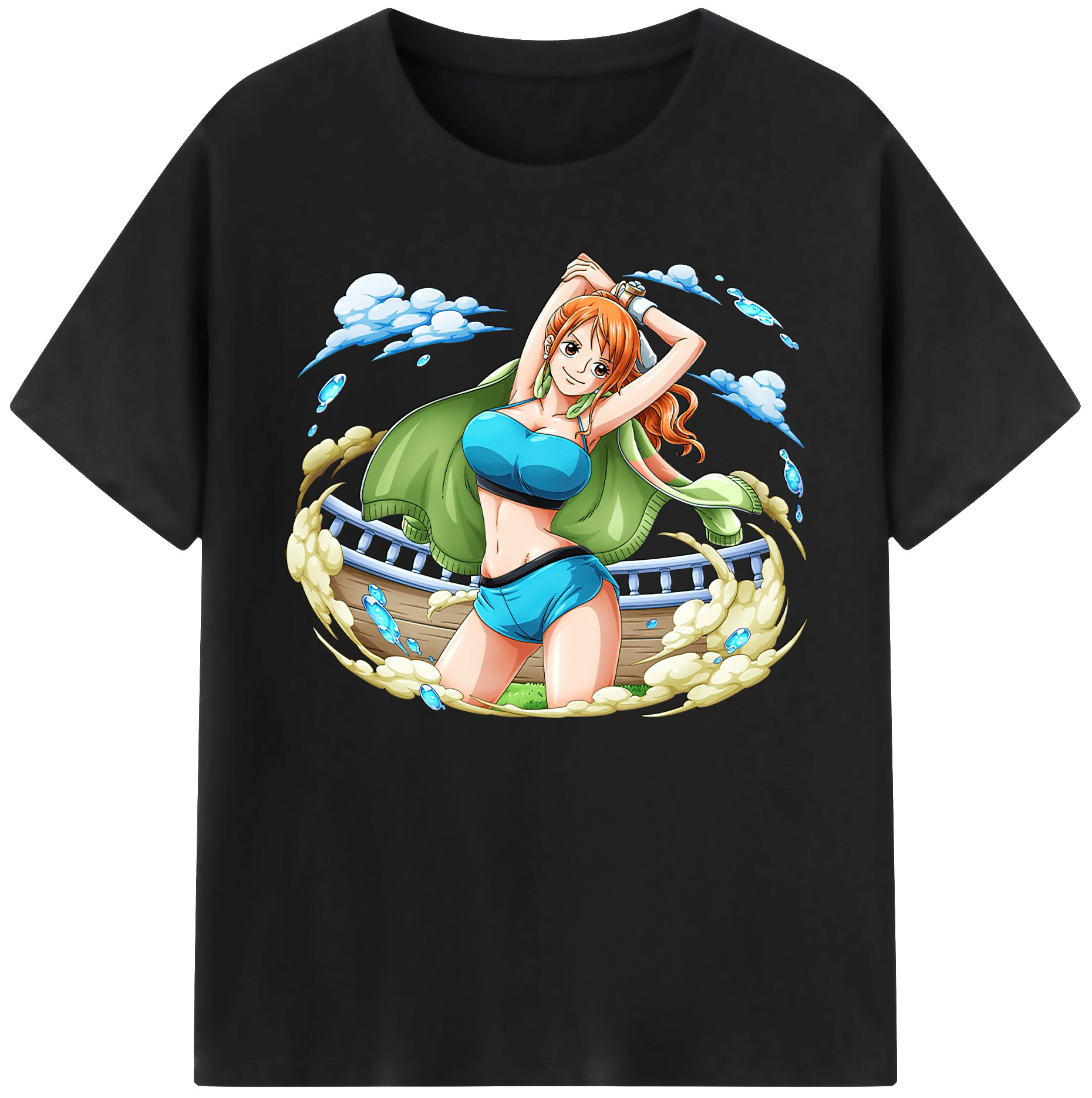 （画像用） ワンピース ナミ ONE PIECE Nami 綿100％ メンズ半袖Tシャツ｜肌触りやわらか＆通気性