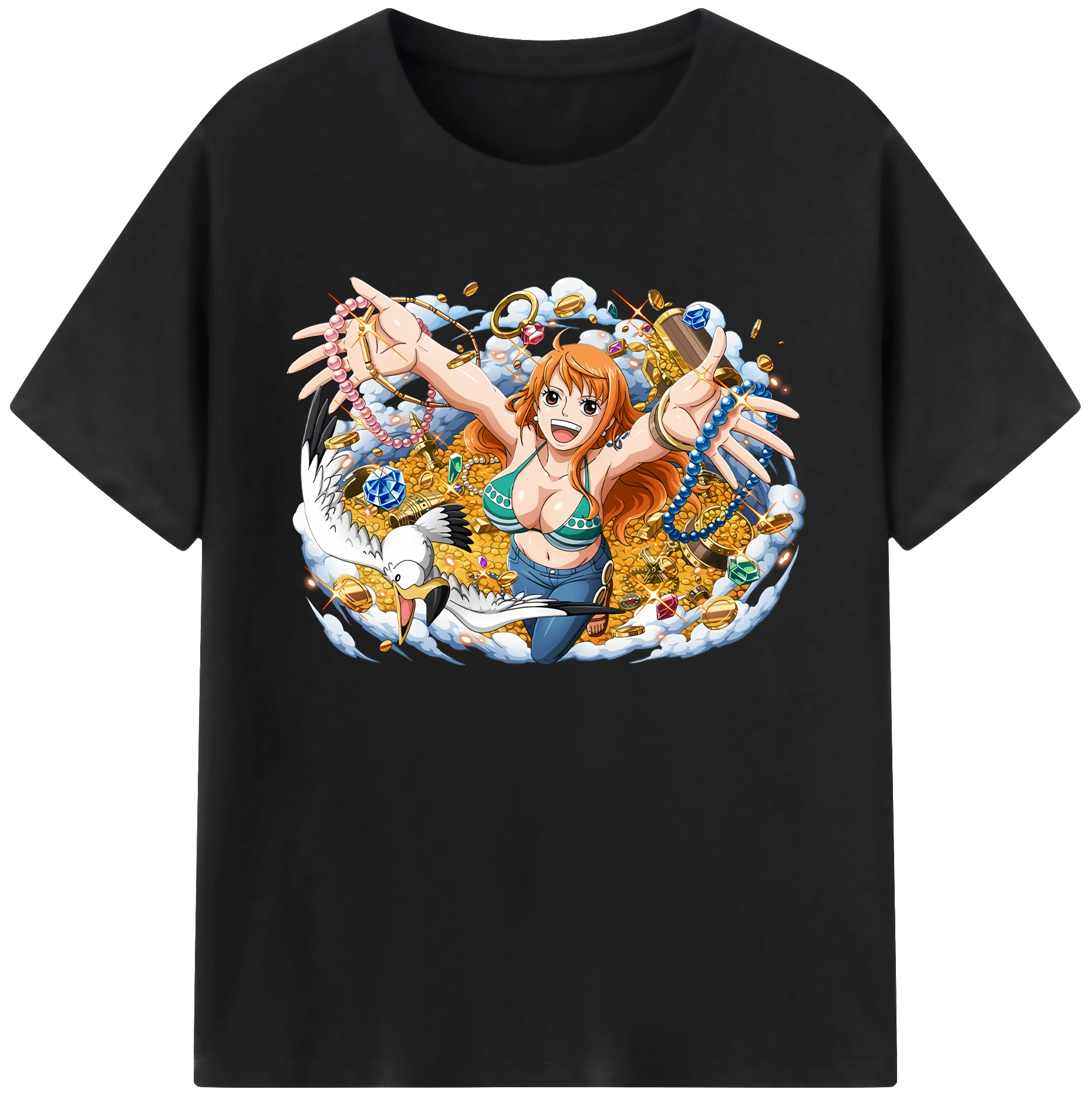 ワンピース ナミ ONE PIECE Nami 綿100％ メンズ半袖Tシャツ｜肌触りやわらか＆通気性