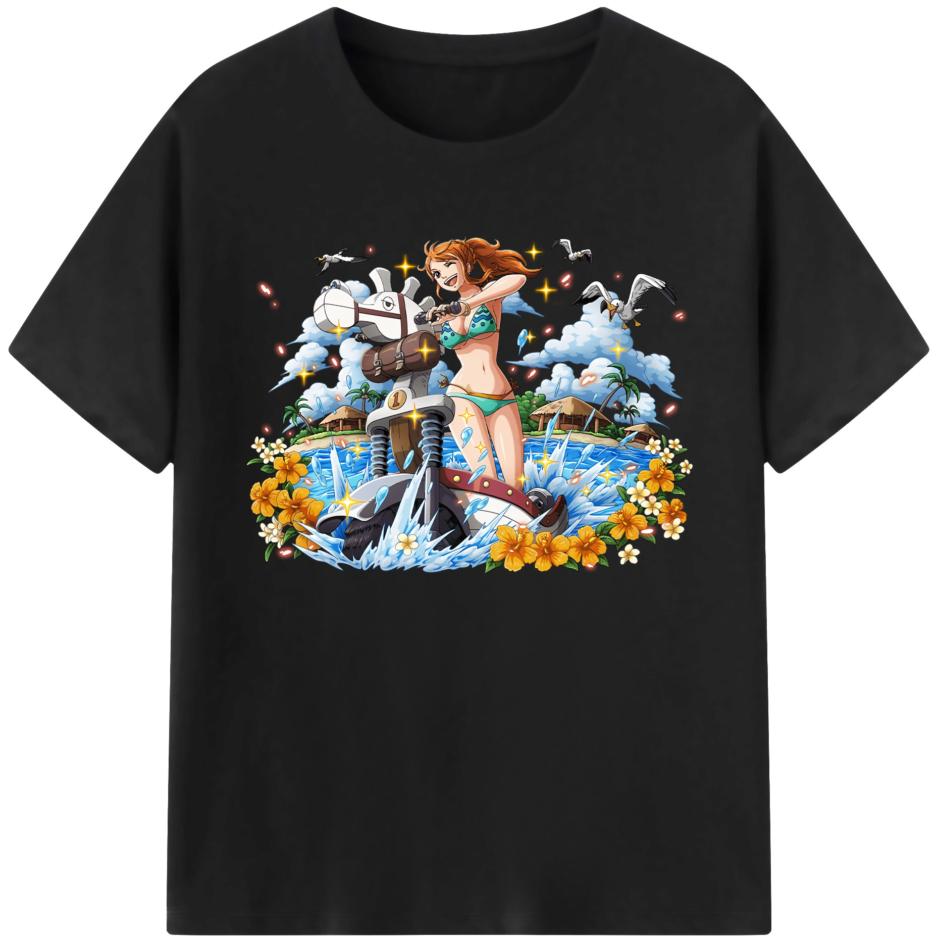 ワンピース ナミ ONE PIECE Nami 綿100％ メンズ半袖Tシャツ｜肌触りやわらか＆通気性