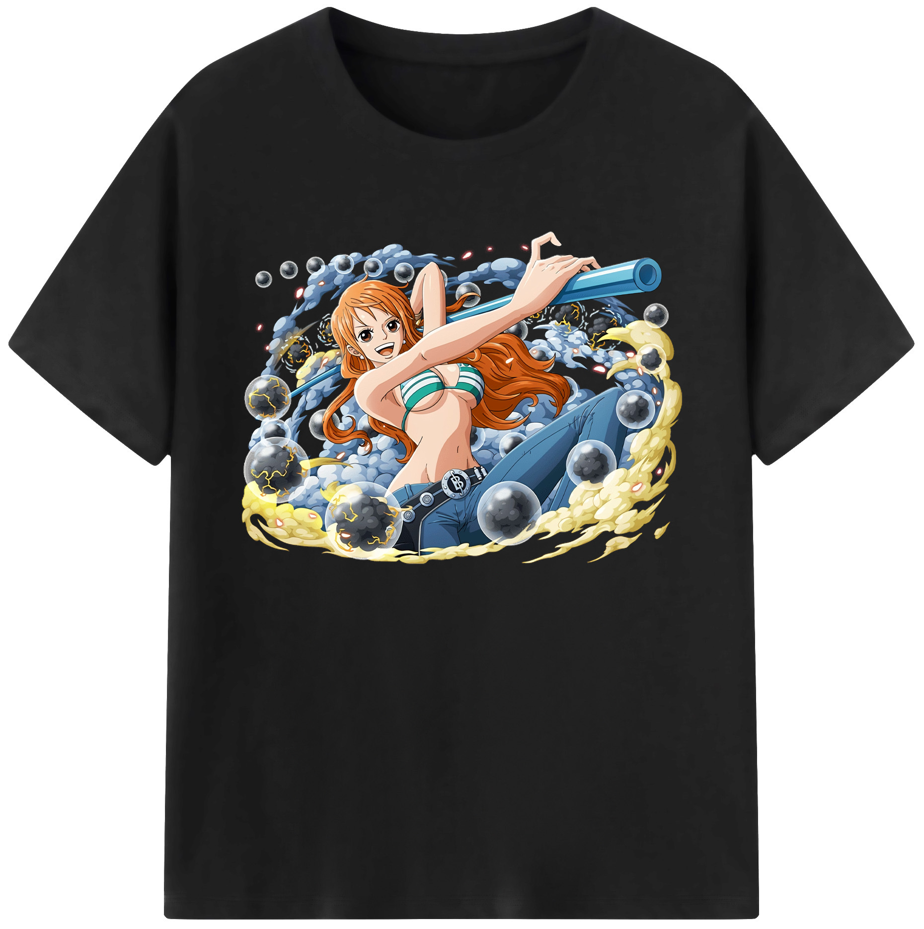 ワンピース ナミ ONE PIECE Nami 綿100％ メンズ半袖Tシャツ｜肌触りやわらか＆通気性