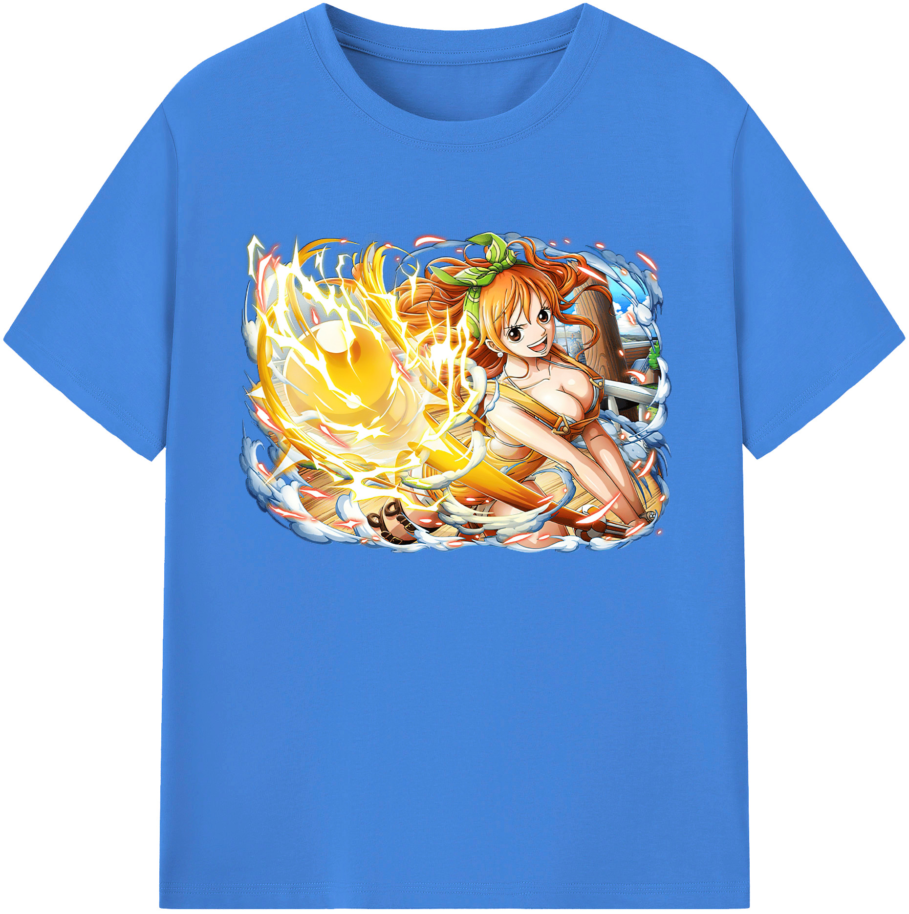 （画像用） ワンピース ナミ ONE PIECE Nami 綿100％ メンズ半袖Tシャツ｜肌触りやわらか＆通気性