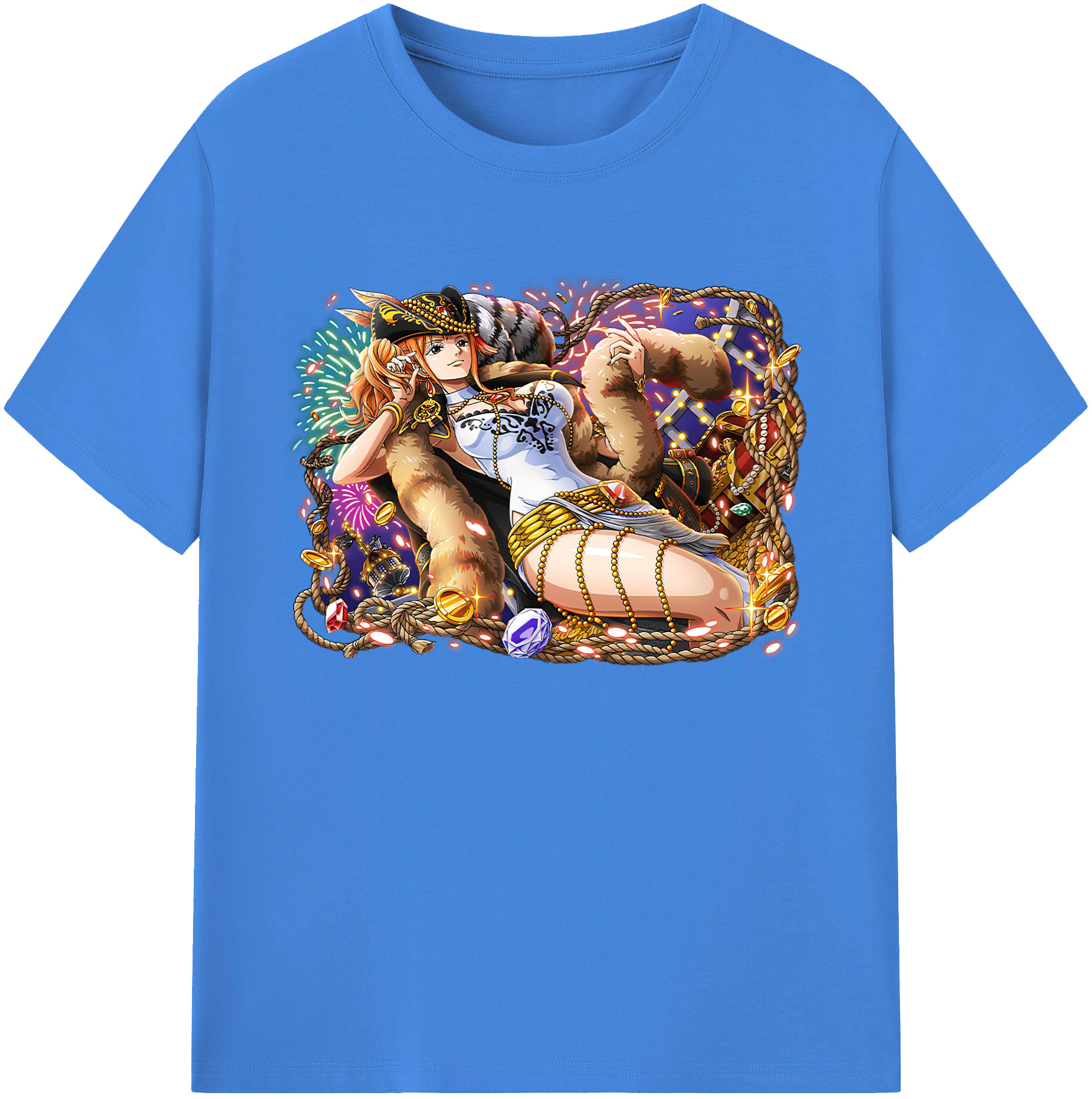 （画像用） ワンピース ナミ ONE PIECE Nami 綿100％ メンズ半袖Tシャツ｜肌触りやわらか＆通気性