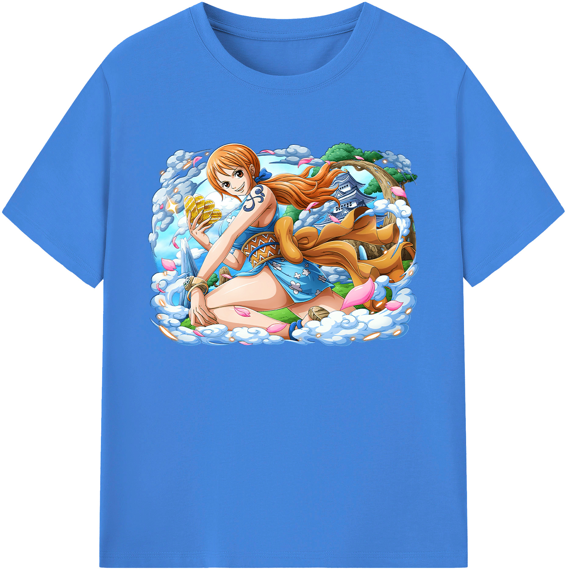（画像用） ワンピース ナミ ONE PIECE Nami 綿100％ メンズ半袖Tシャツ｜肌触りやわらか＆通気性