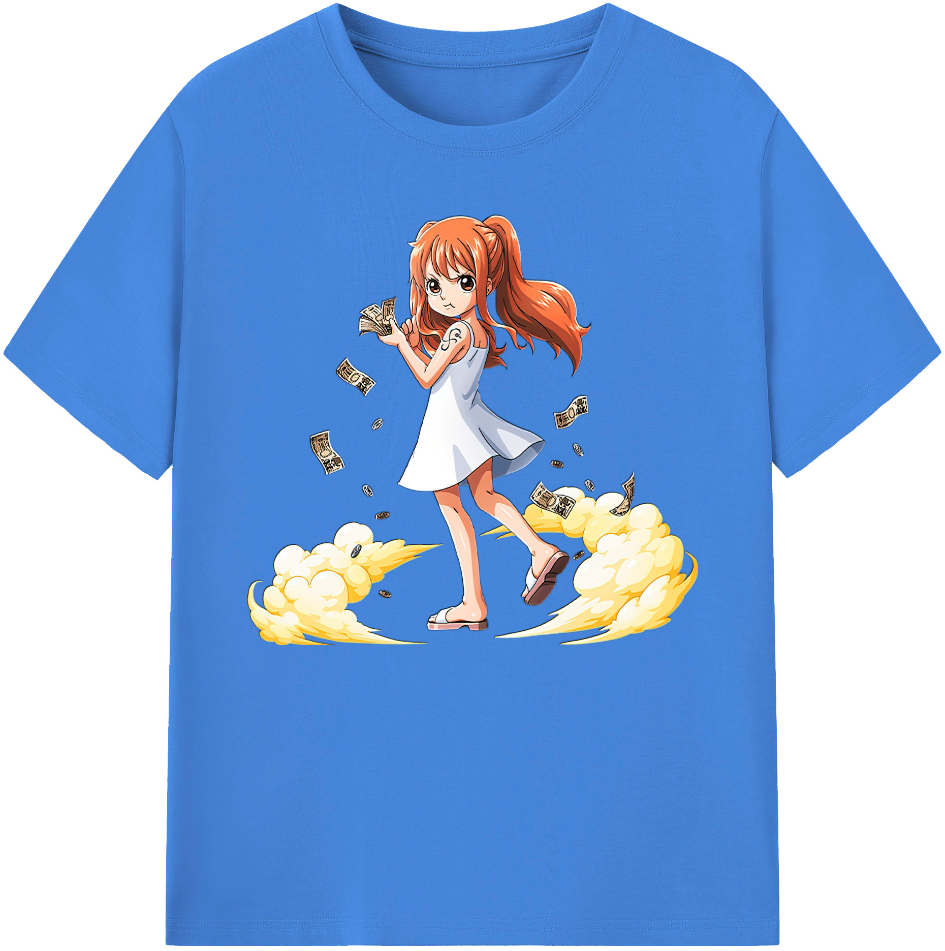 （画像用） ワンピース ナミ ONE PIECE Nami 綿100％ メンズ半袖Tシャツ｜肌触りやわらか＆通気性