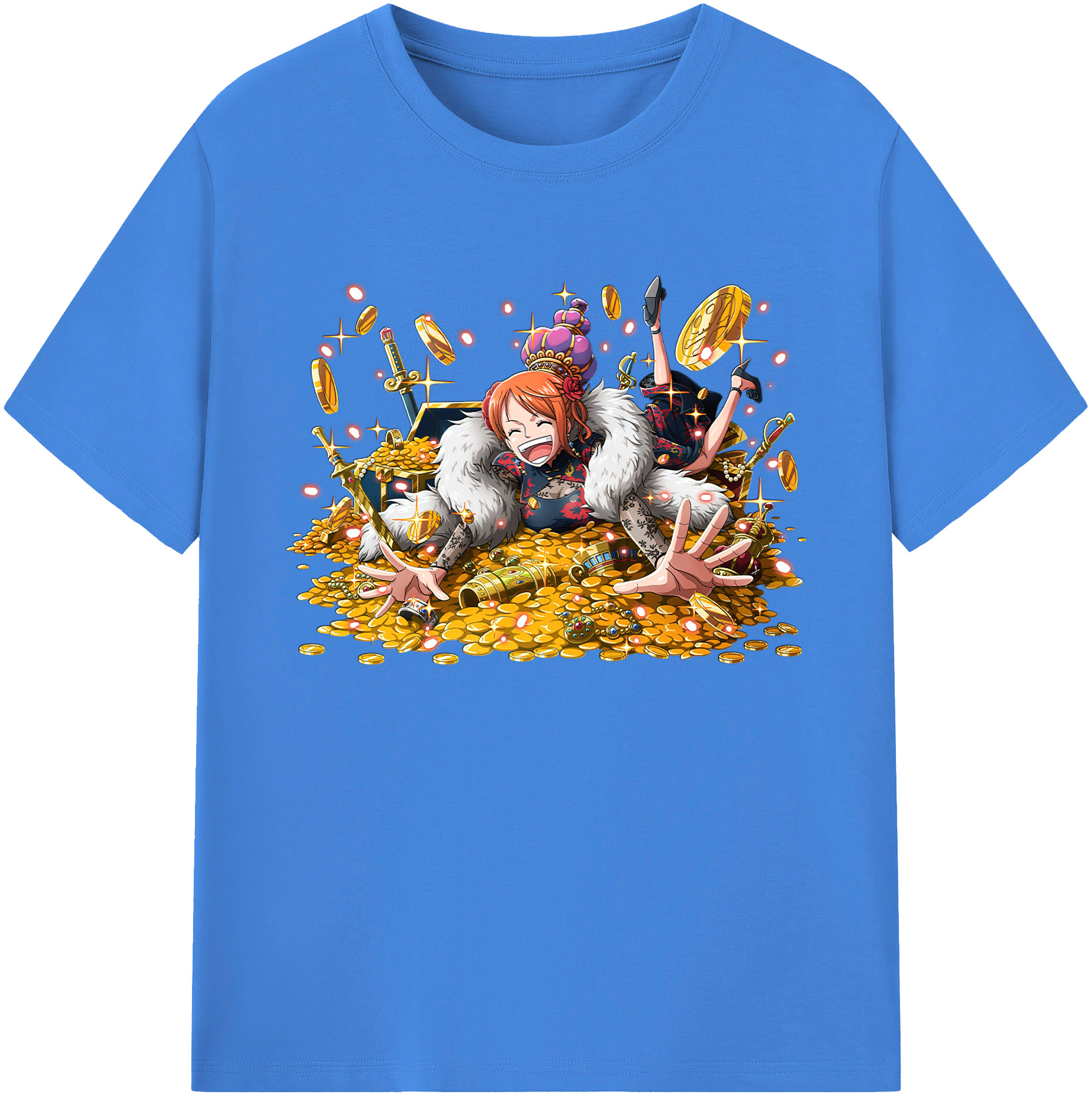 （画像用） ワンピース ナミ ONE PIECE Nami 綿100％ メンズ半袖Tシャツ｜肌触りやわらか＆通気性