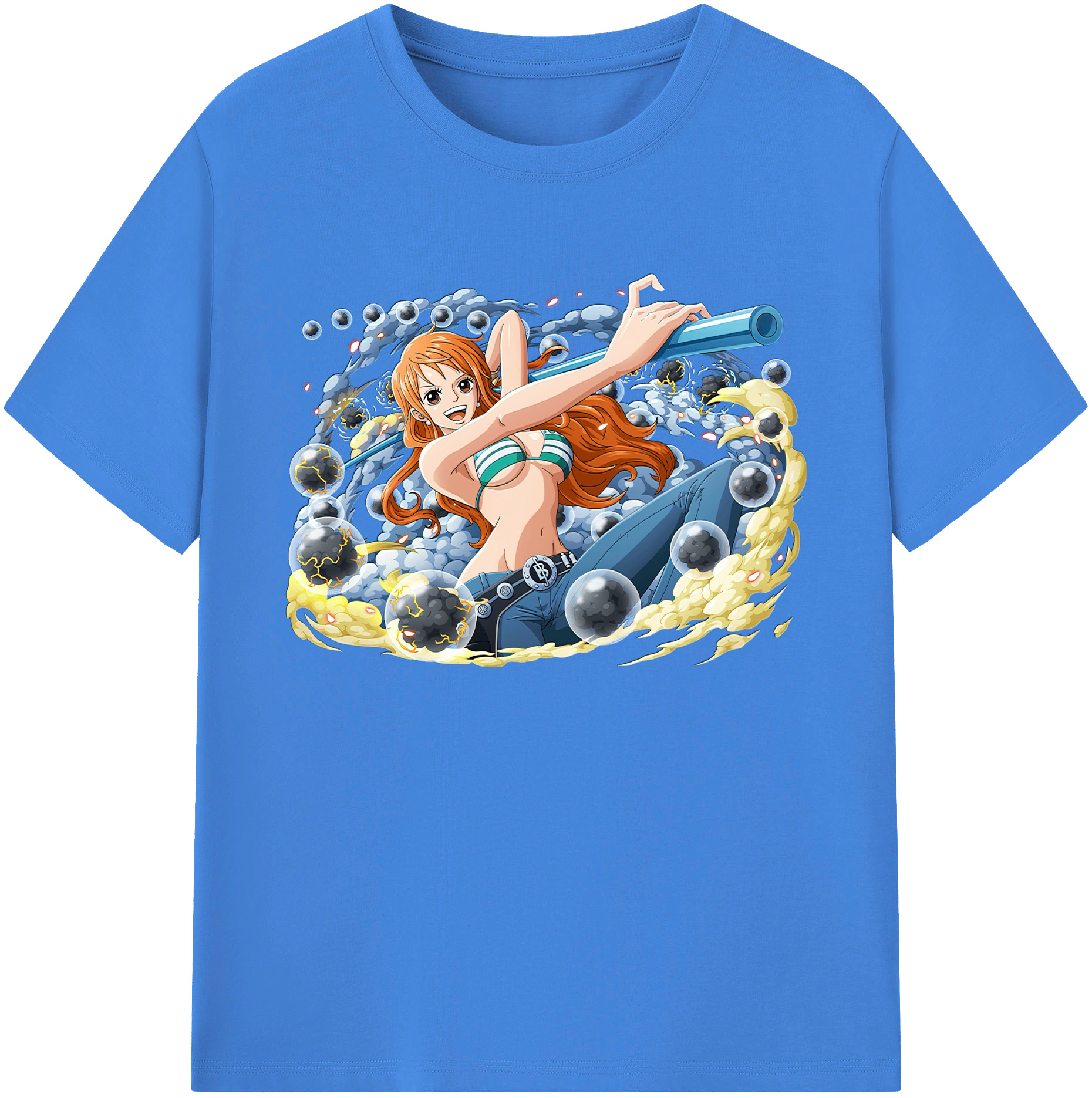 （画像用） ワンピース ナミ ONE PIECE Nami 綿100％ メンズ半袖Tシャツ｜肌触りやわらか＆通気性