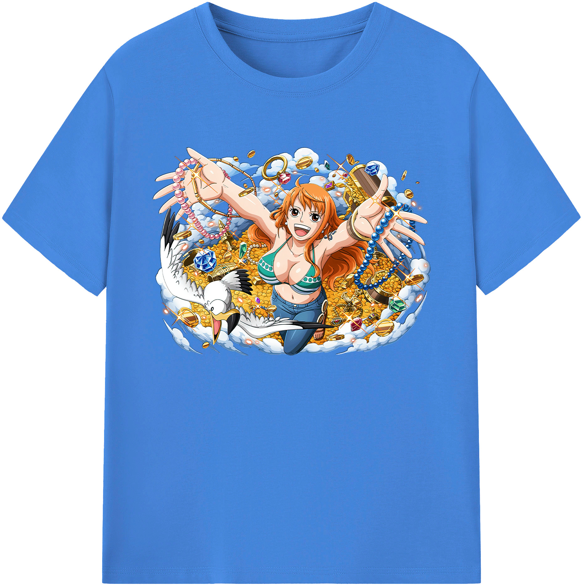 （画像用） ワンピース ナミ ONE PIECE Nami 綿100％ メンズ半袖Tシャツ｜肌触りやわらか＆通気性