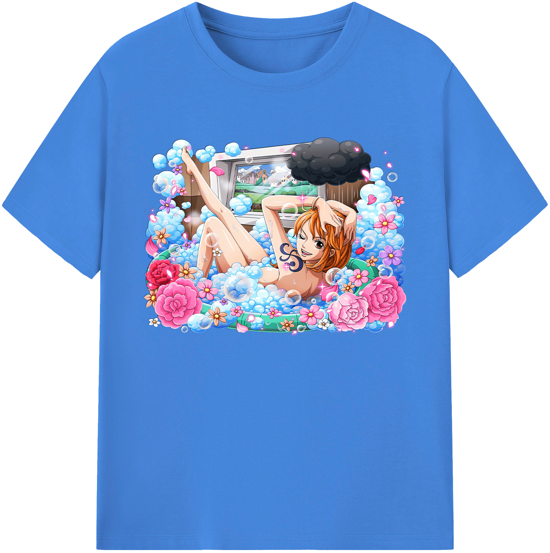（画像用） ワンピース ナミ ONE PIECE Nami 綿100％ メンズ半袖Tシャツ｜肌触りやわらか＆通気性