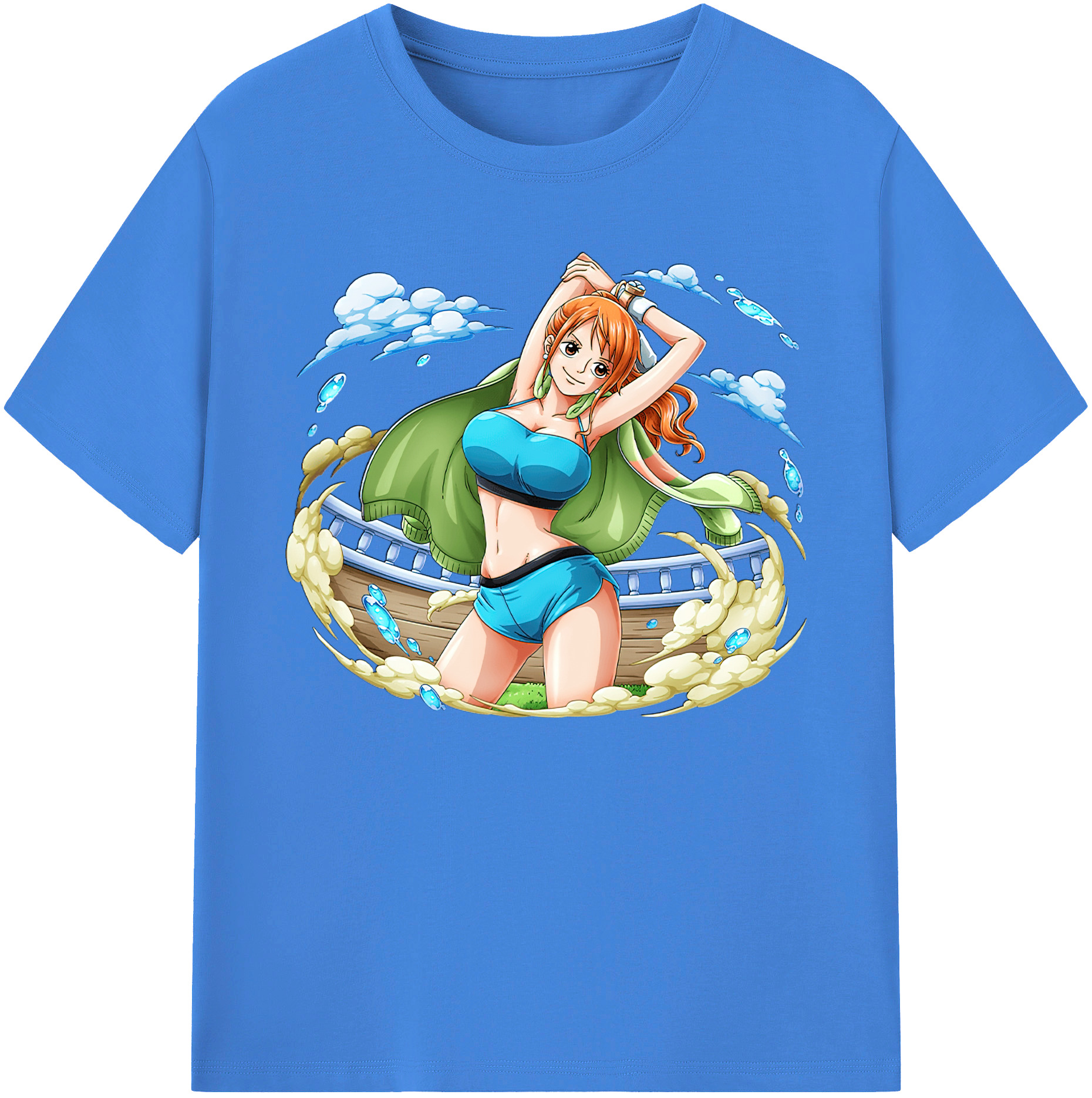 （画像用） ワンピース ナミ ONE PIECE Nami 綿100％ メンズ半袖Tシャツ｜肌触りやわらか＆通気性