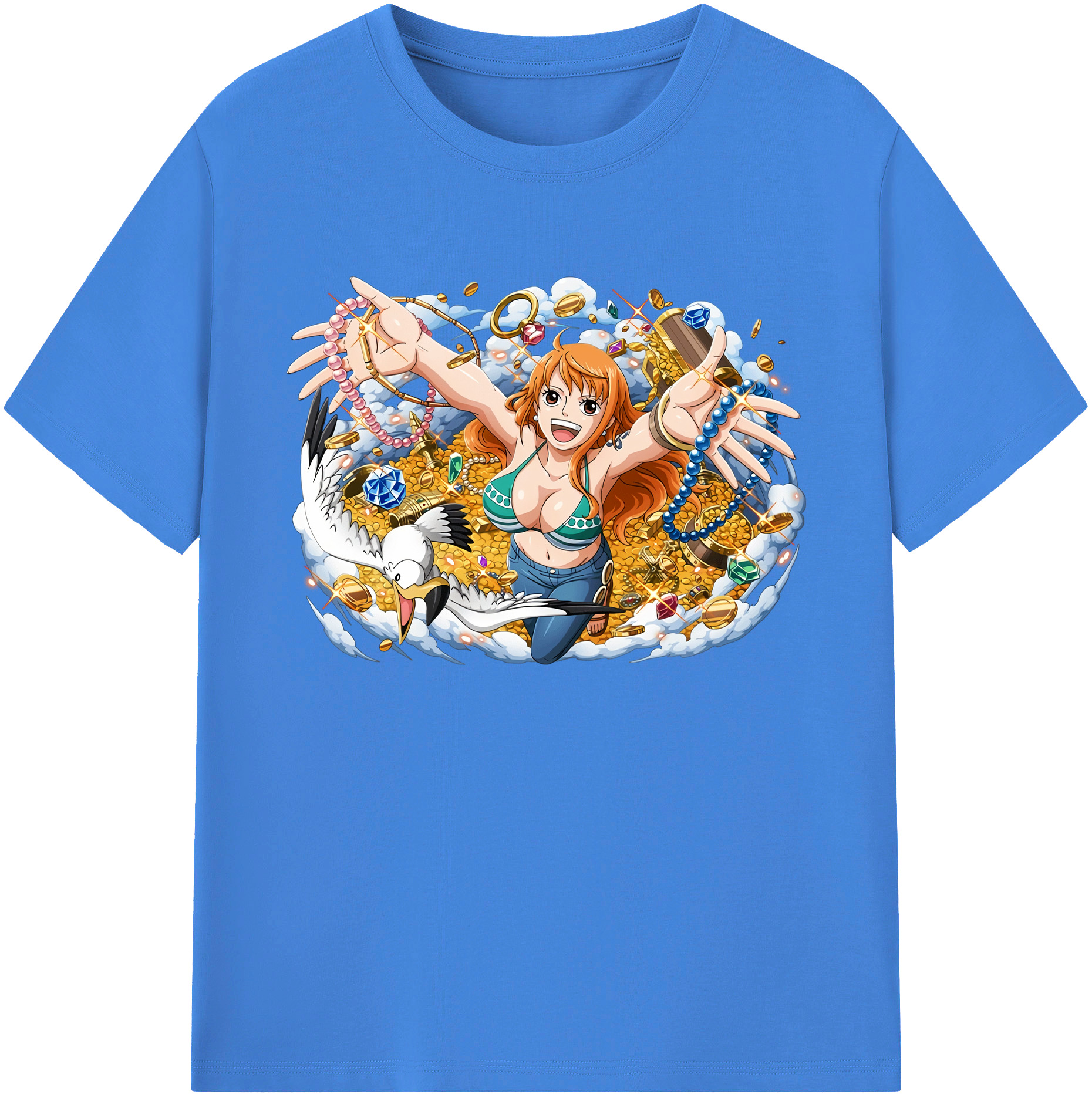 ワンピース ナミ ONE PIECE Nami 綿100％ メンズ半袖Tシャツ｜肌触りやわらか＆通気性