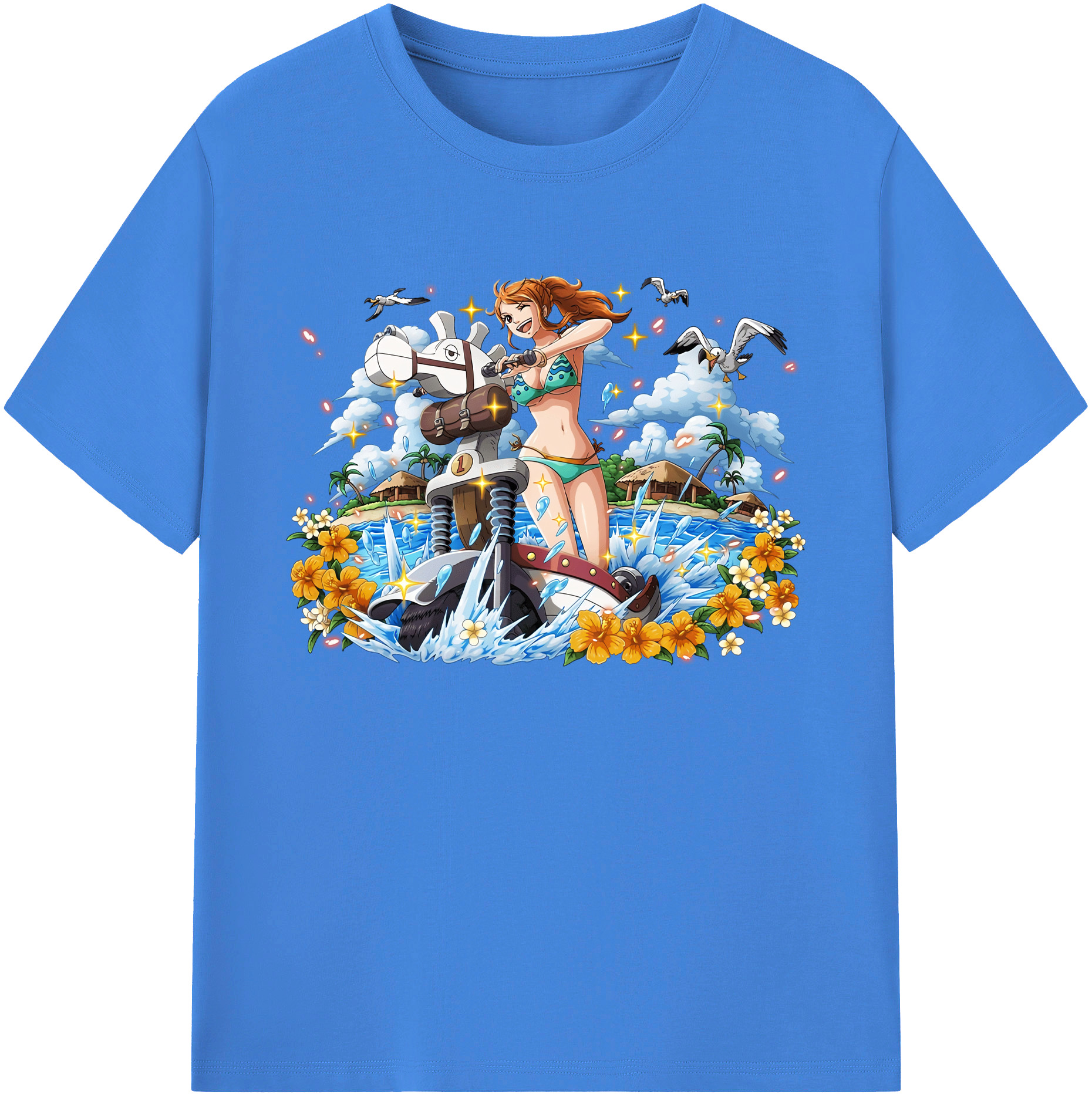 ワンピース ナミ ONE PIECE Nami 綿100％ メンズ半袖Tシャツ｜肌触りやわらか＆通気性