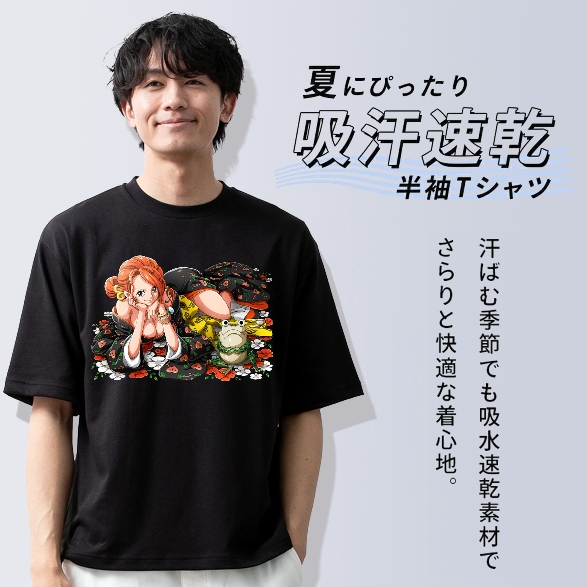ワンピース ナミ ONE PIECE Nami 綿100％ メンズ半袖Tシャツ｜肌触りやわらか＆通気性