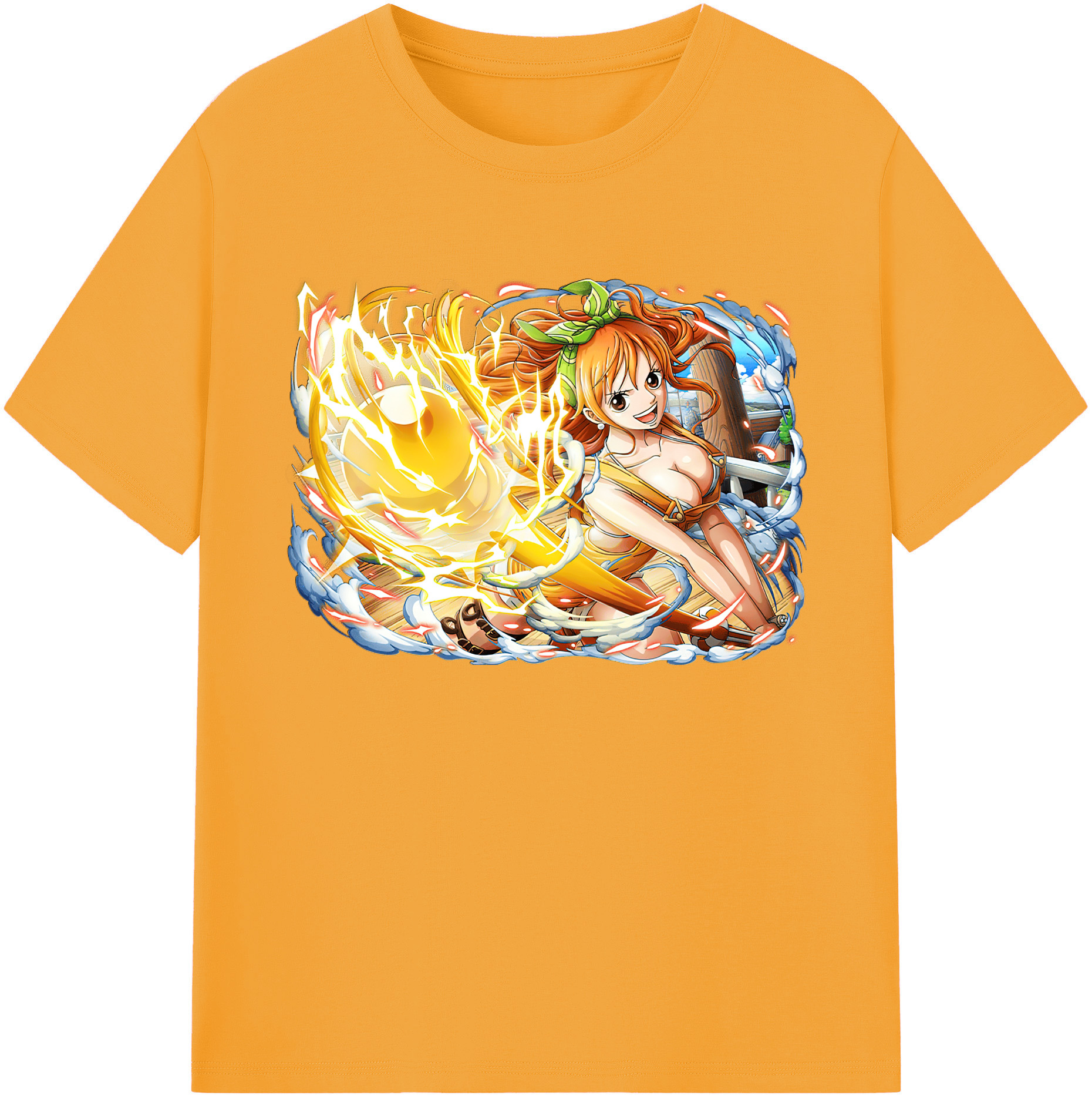 （画像用） ワンピース ナミ ONE PIECE Nami 綿100％ メンズ半袖Tシャツ｜肌触りやわらか＆通気性