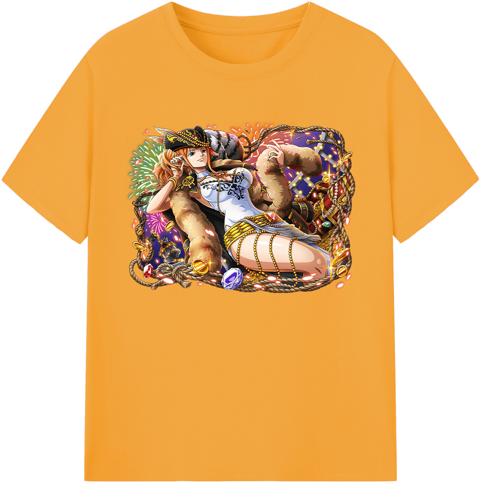 （画像用） ワンピース ナミ ONE PIECE Nami 綿100％ メンズ半袖Tシャツ｜肌触りやわらか＆通気性